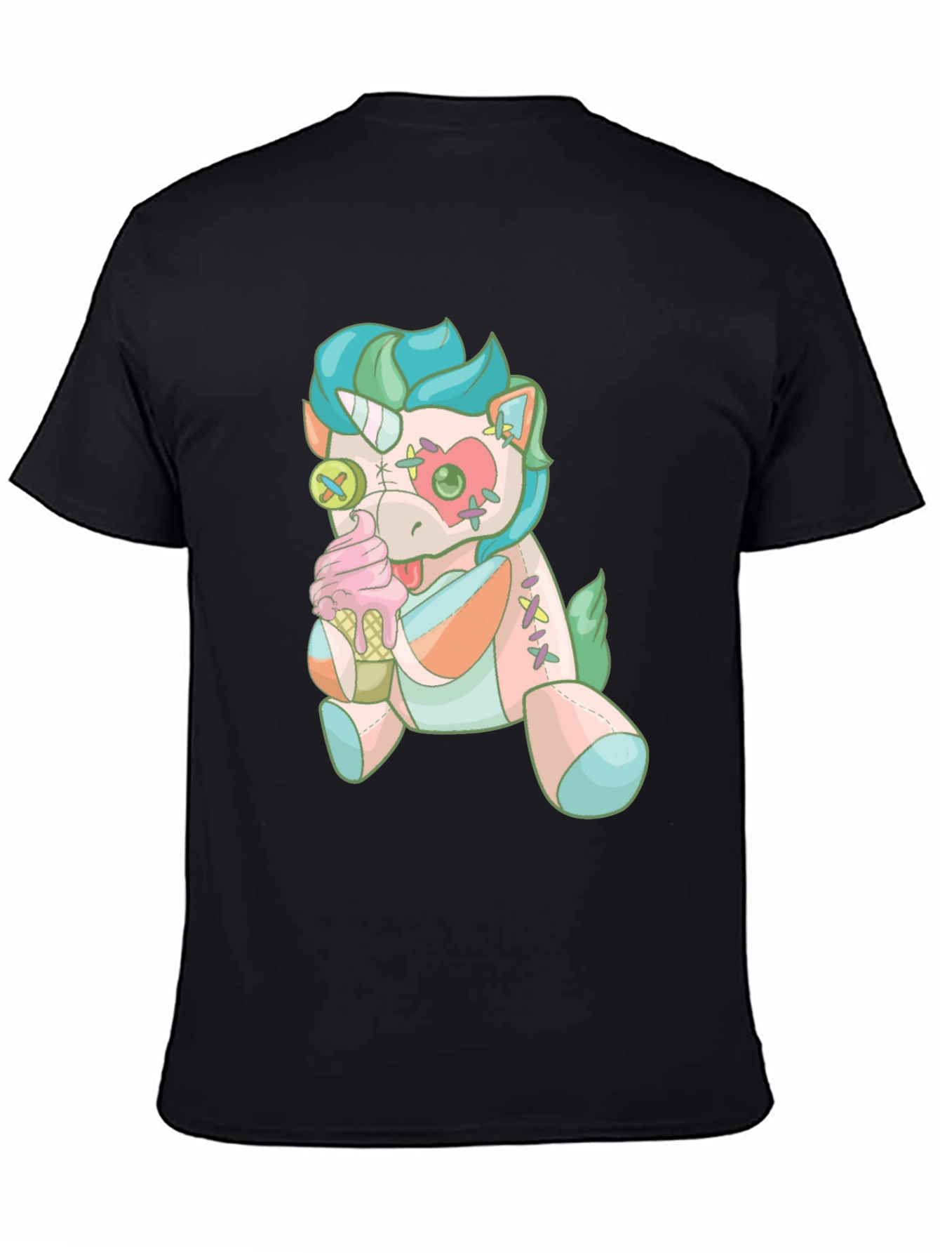 Black Unicorn Plush T-Shirt view 4