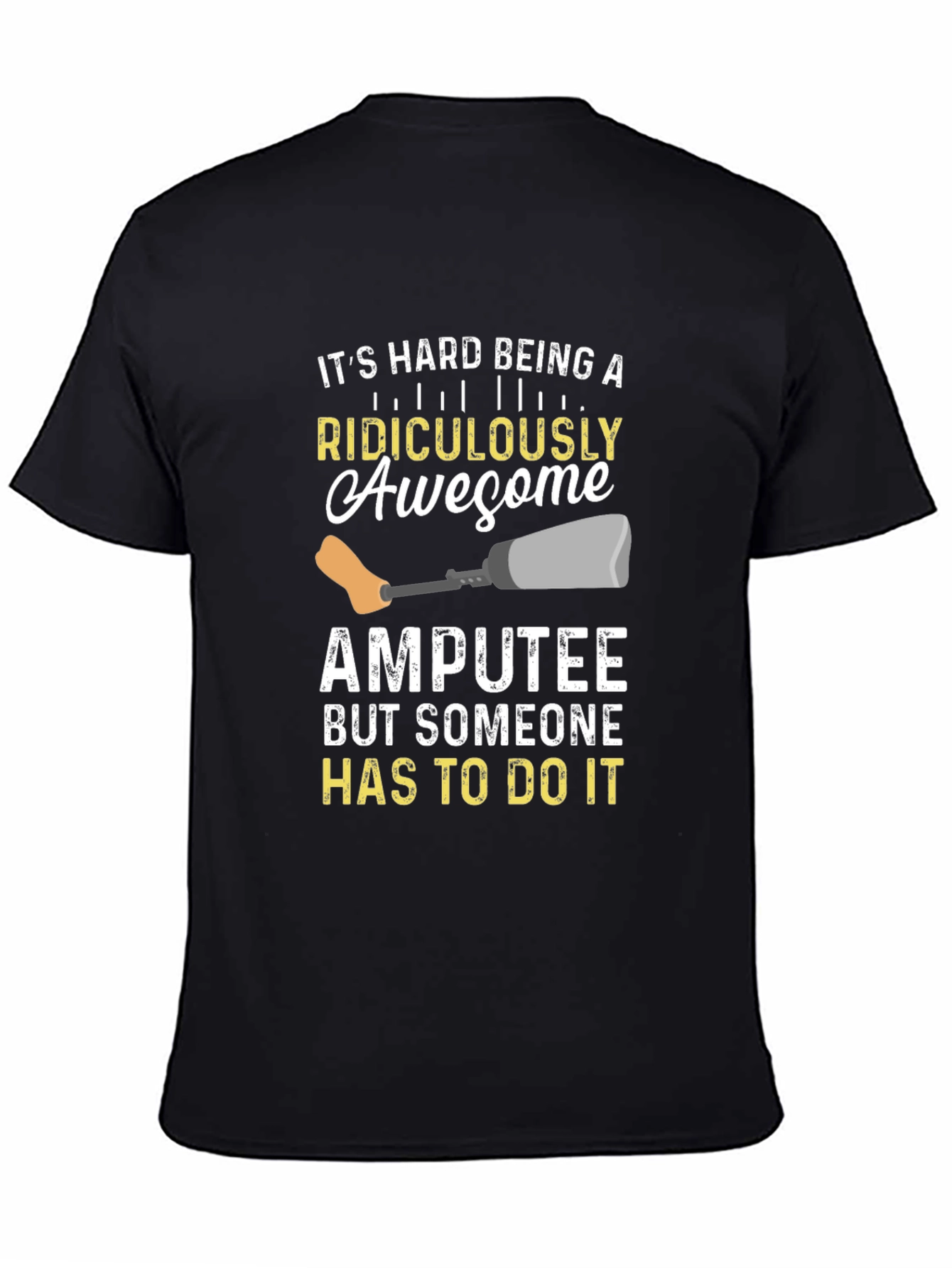 Black Awesome Amputee Graphic T-Shirt view 4