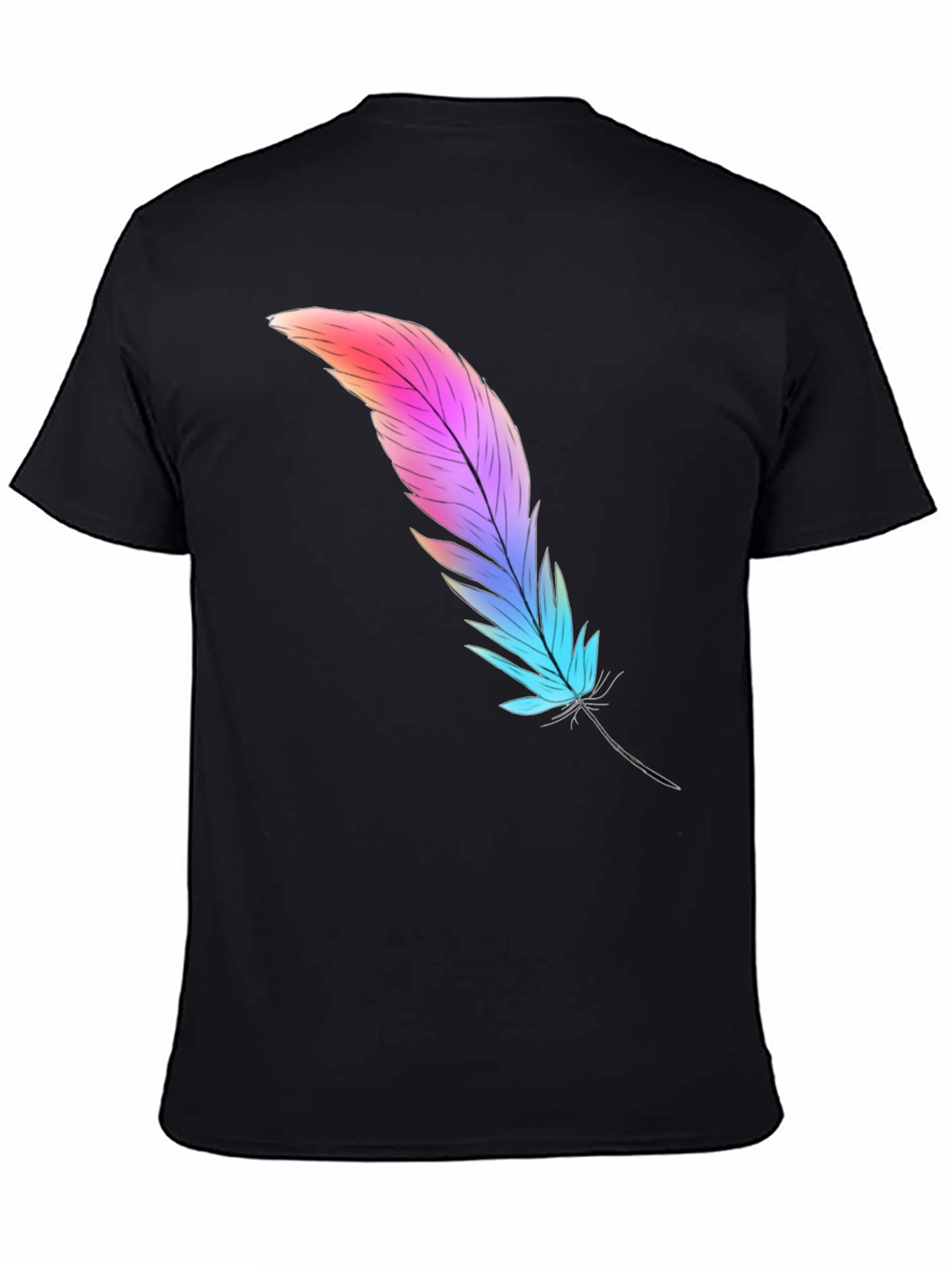 Black Feather Graphic Tee - Soft Cotton Blend view 4