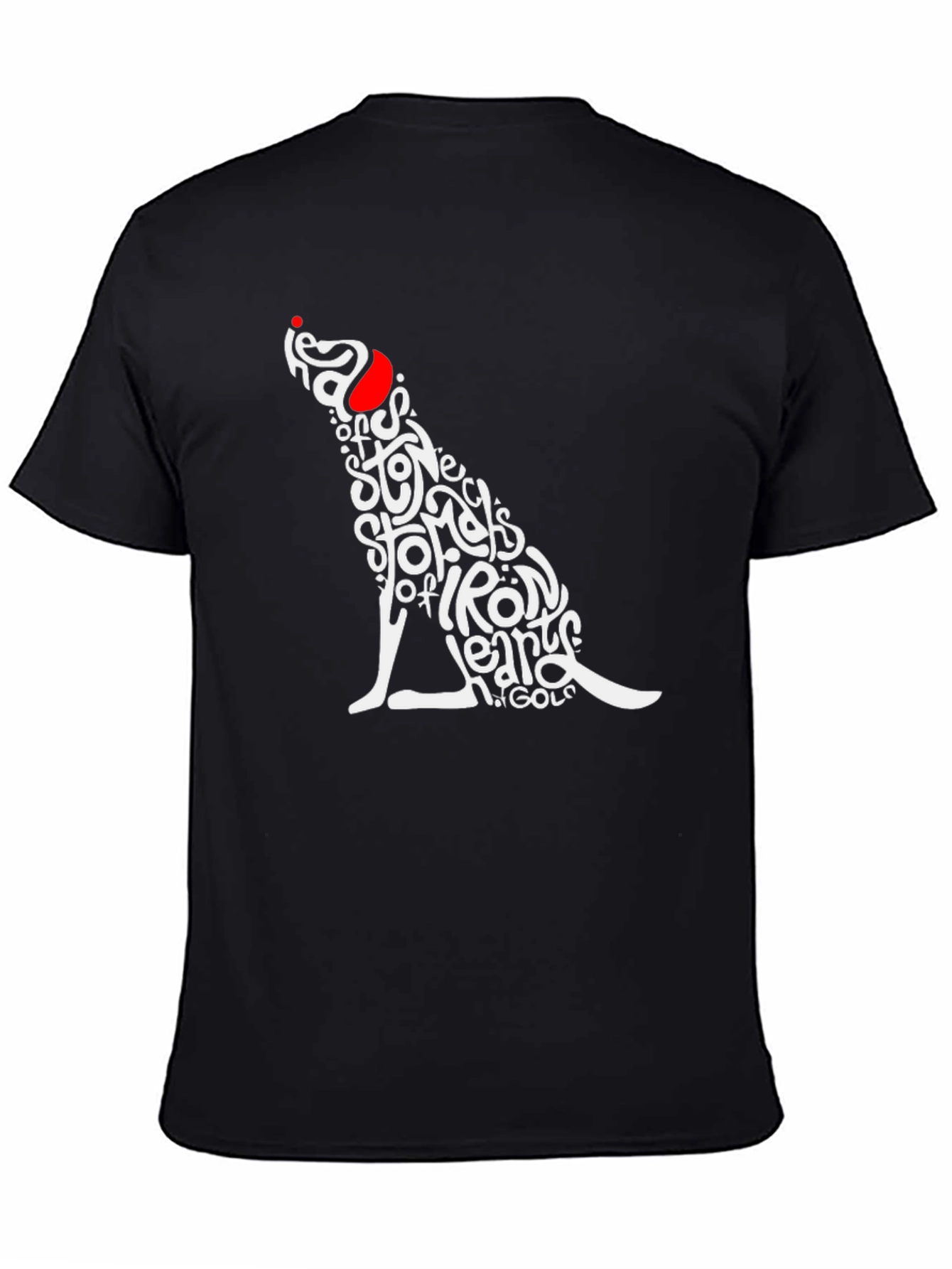 Black Stylish Graphic Tee - Dog Word Art Design view 4