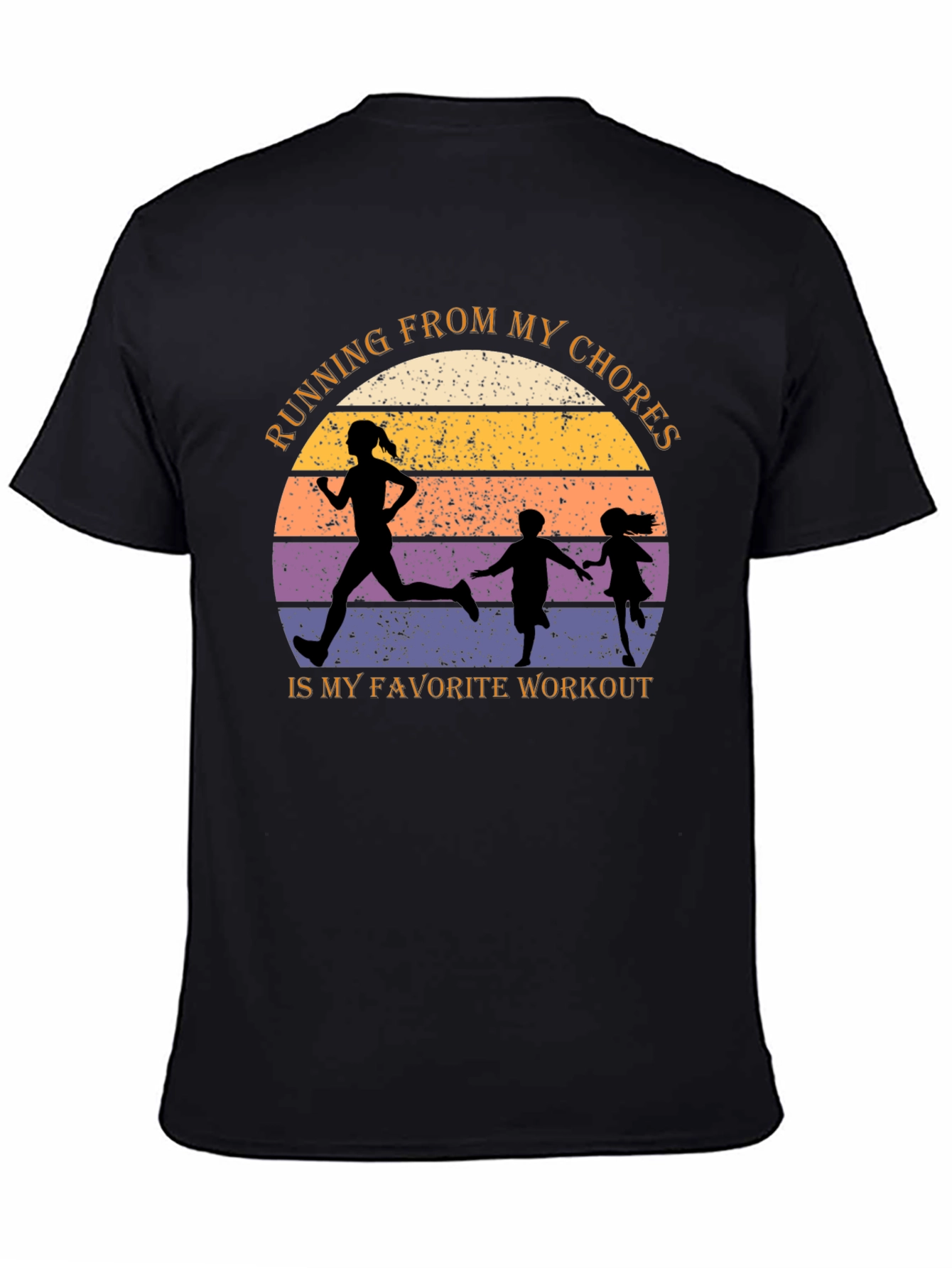 Black Running From My Chores Graphic Tee view 4