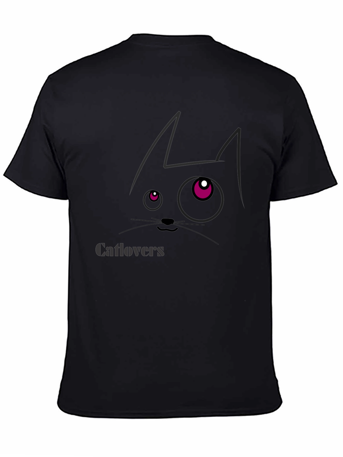 Black Catlovers Graphic Print Black T-Shirt view 4