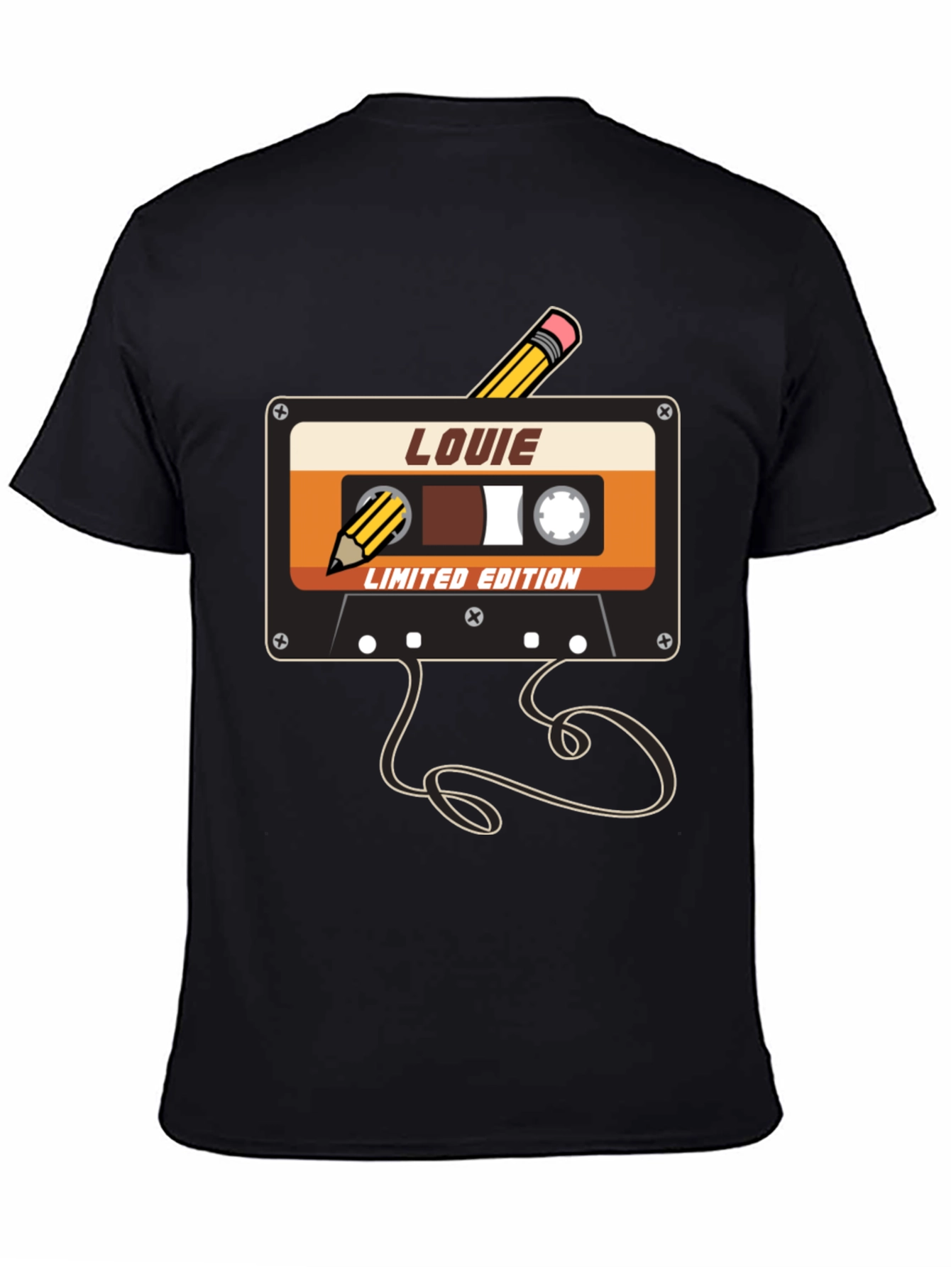 Black Louie Limited Edition Retro Cassette Tape Graphic Tee view 4
