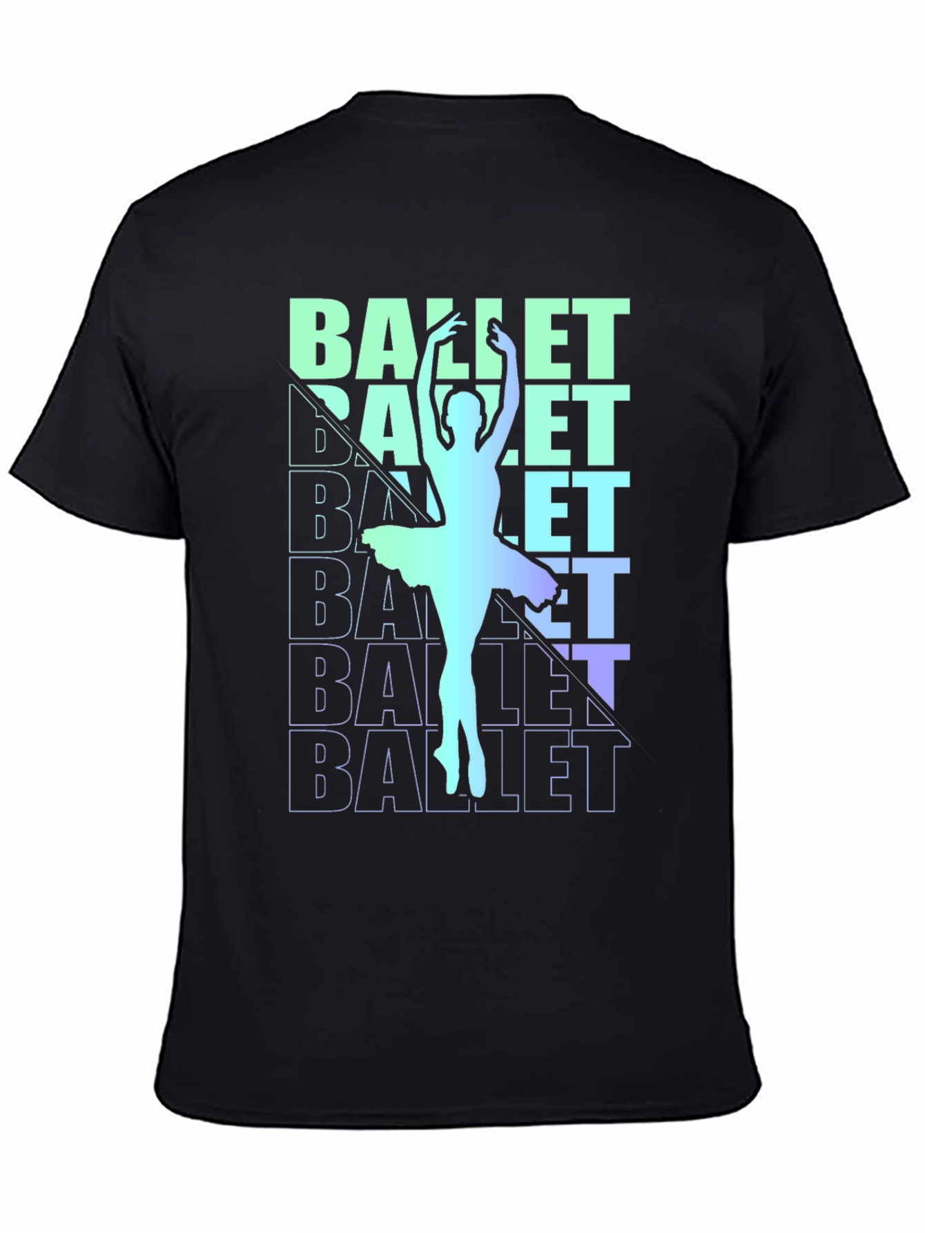 Black Ballet Dancer Graphic Tee - Stylish Men's Black T-Shirt view 4