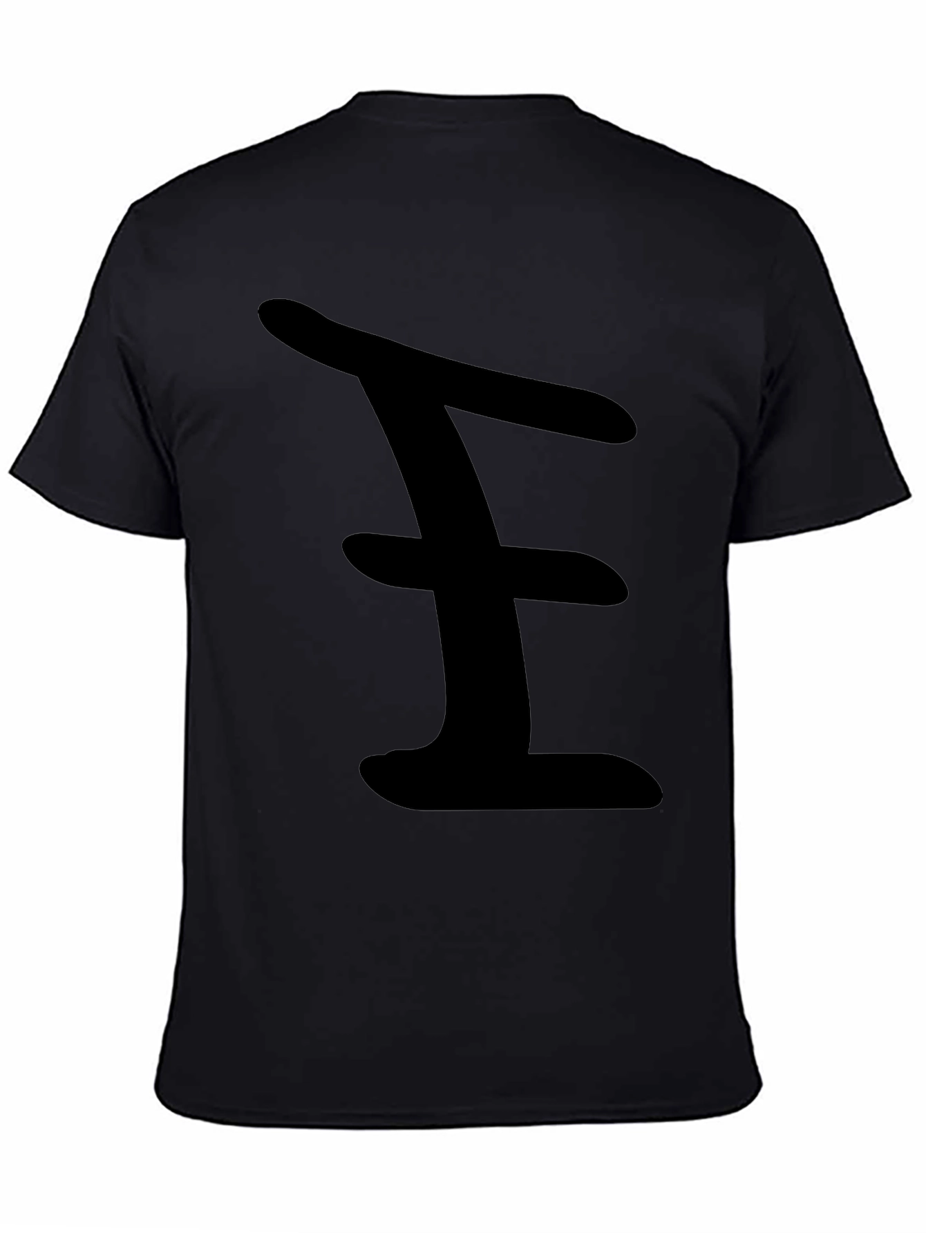 Black Bold Black Tee with Abstract Design view 4