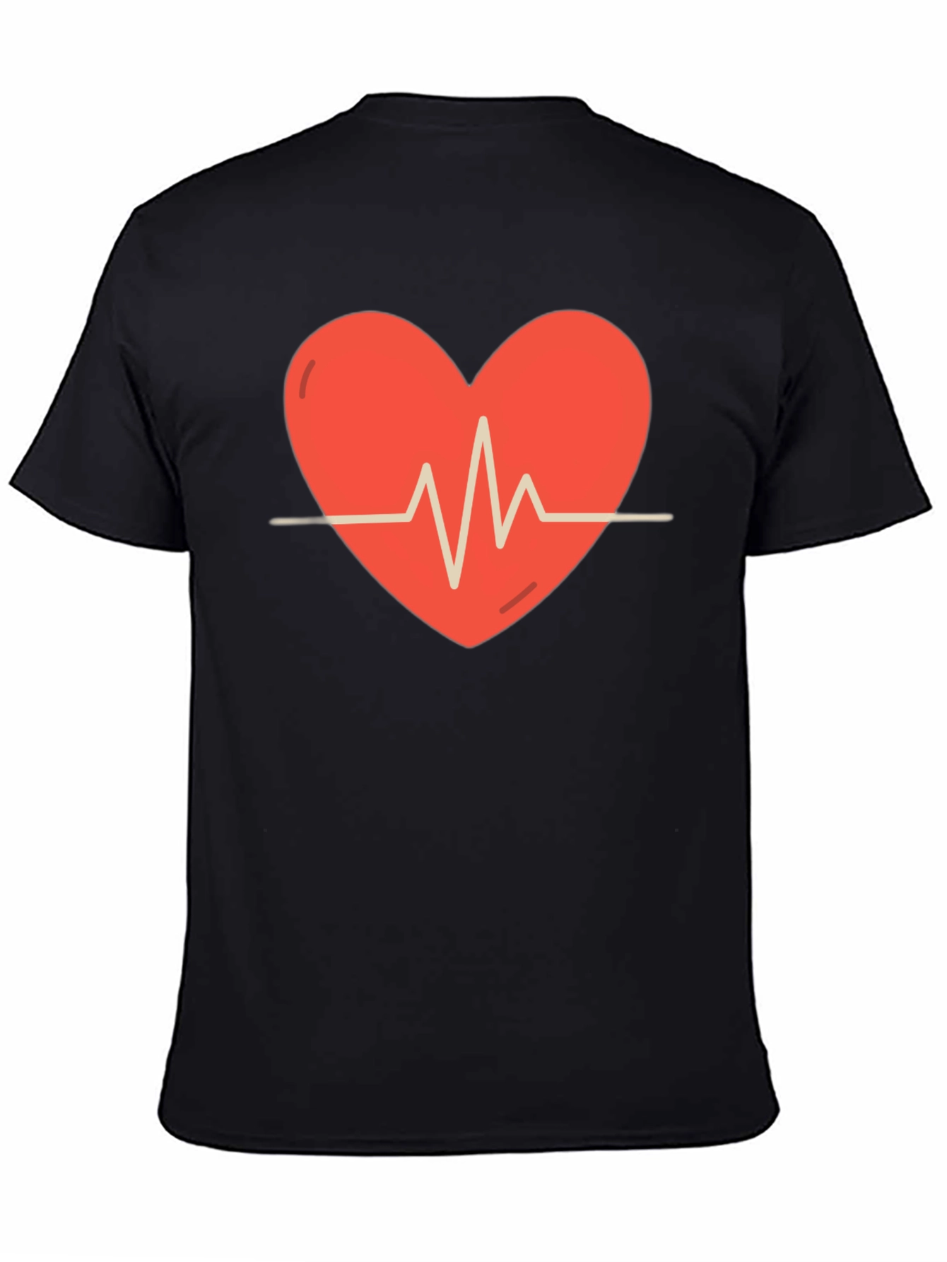 Black Heartbeat Graphic Tee - Stylish Comfort view 4