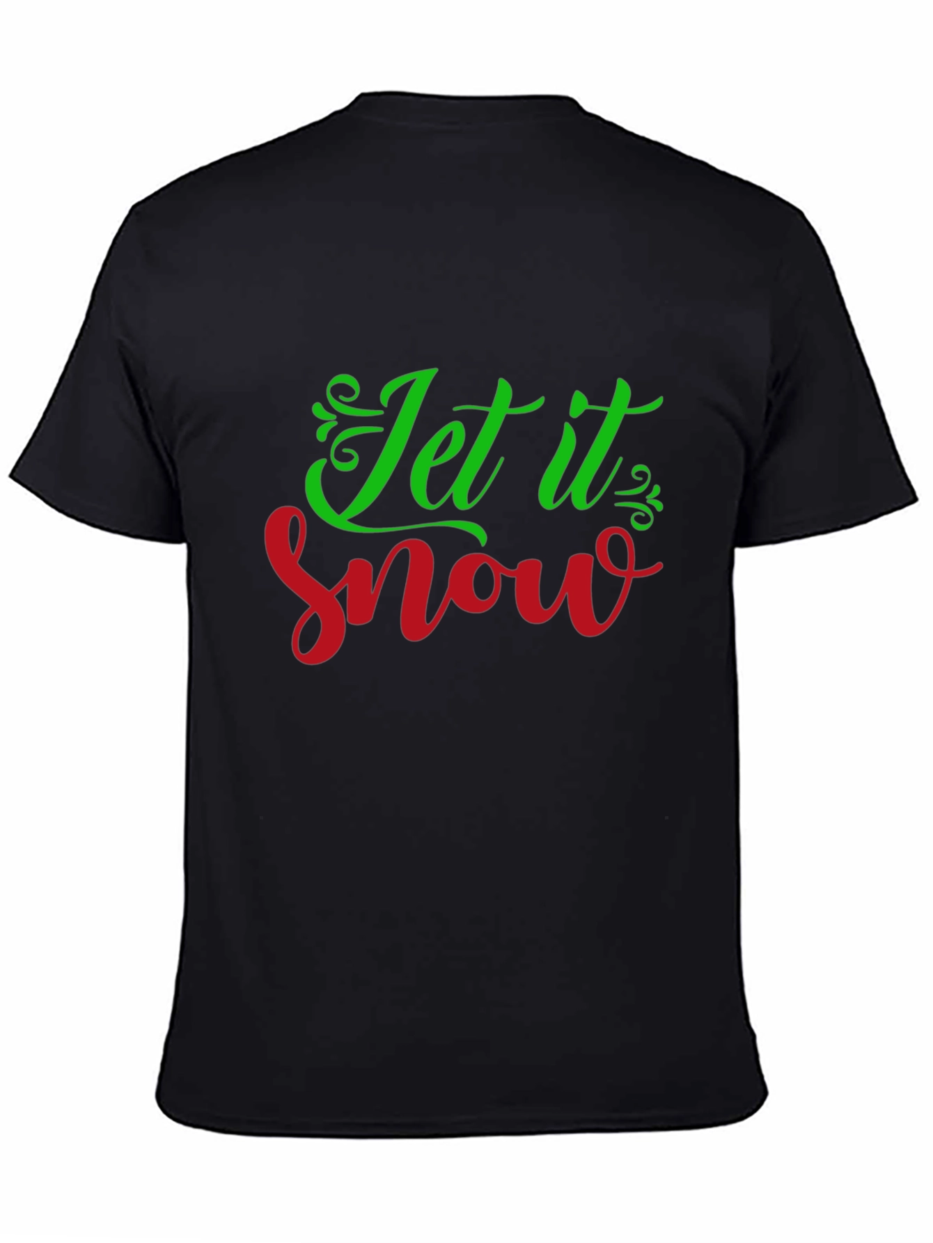 Black Let it Snow Graphic Tee - Christmas Holiday Shirt view 4
