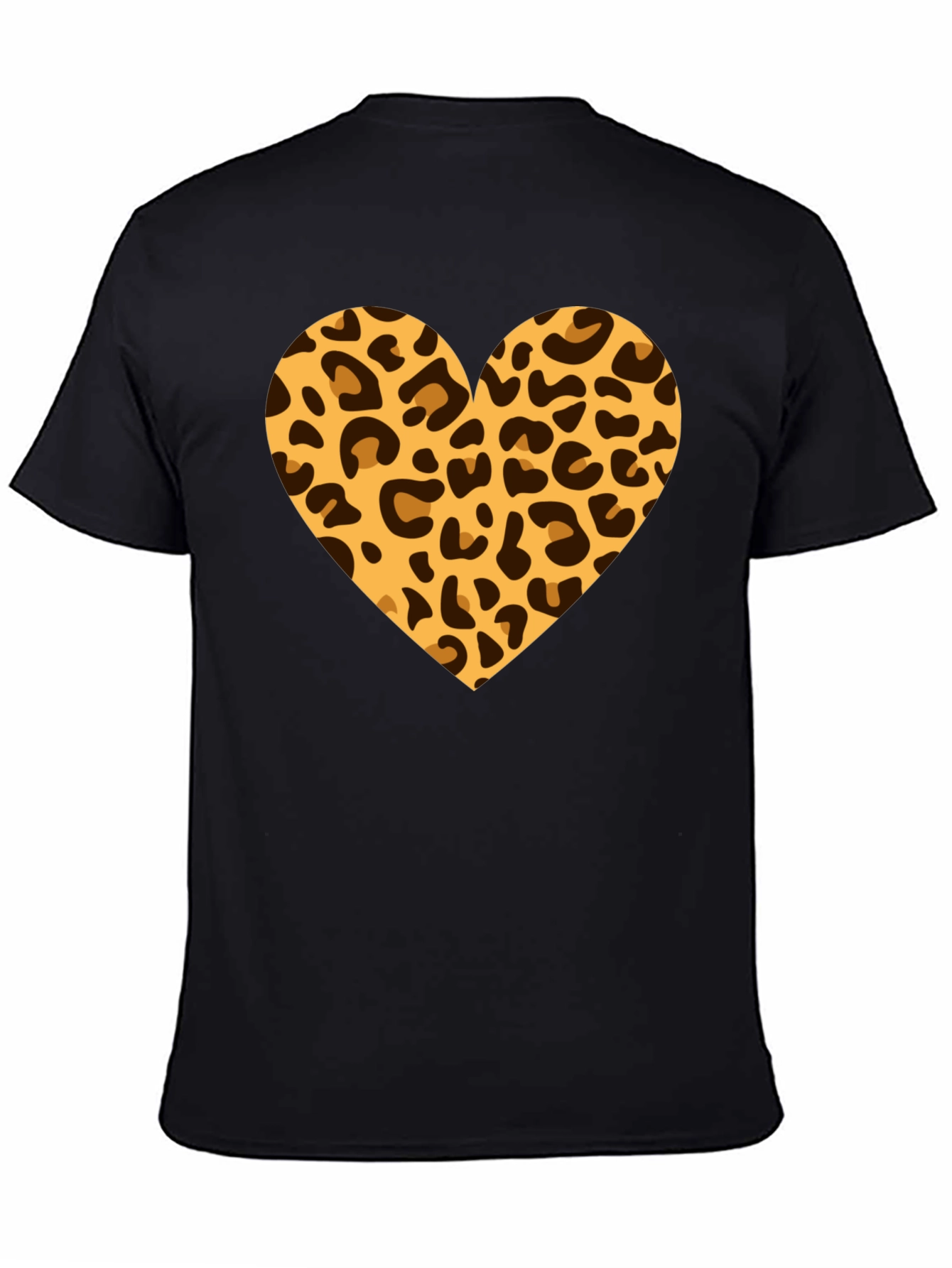 Black Leopard Heart Black T-Shirt view 4