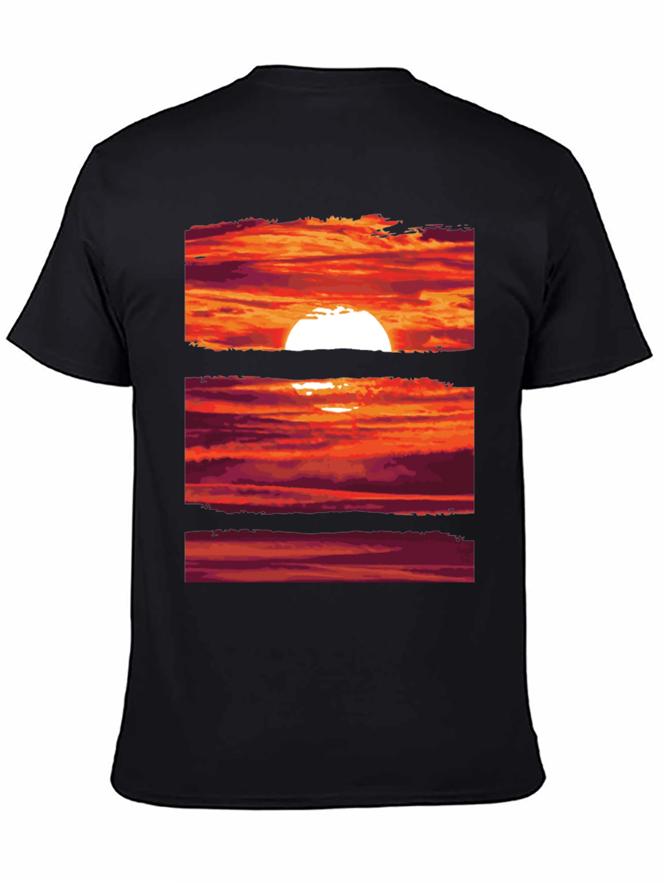 Black Sunset Graphic Tee | Black Crew Neck T-Shirt view 4