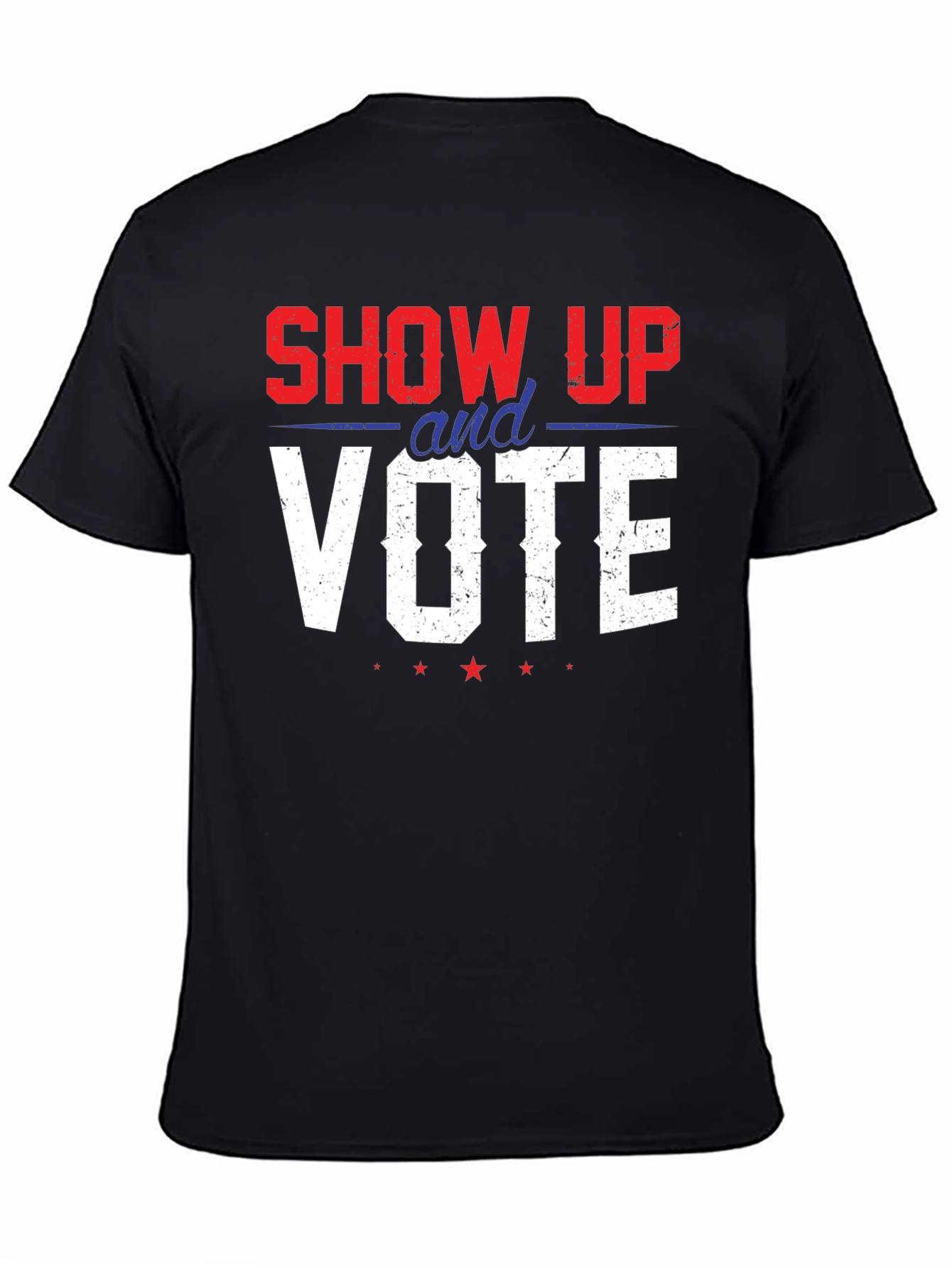 Black Show Up And Vote Graphic Tee - Patriotic T-Shirt view 4