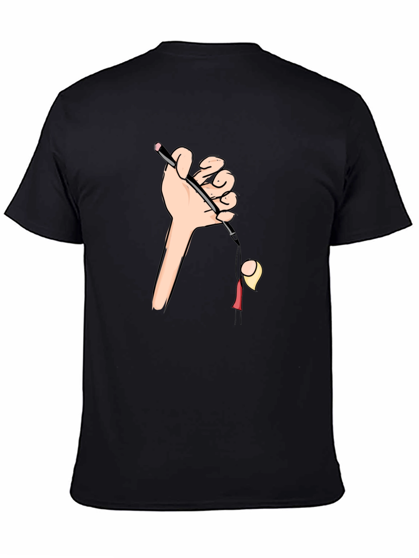 Drawn to You Graphic Tee - Hand Holding Cartoon - 4