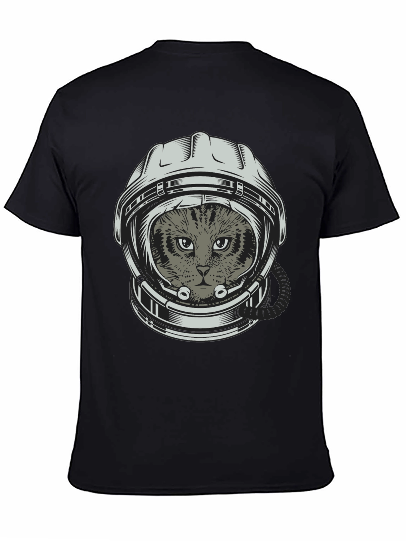 Black Cat Astronaut T-Shirt - Space Kitten Tee view 4