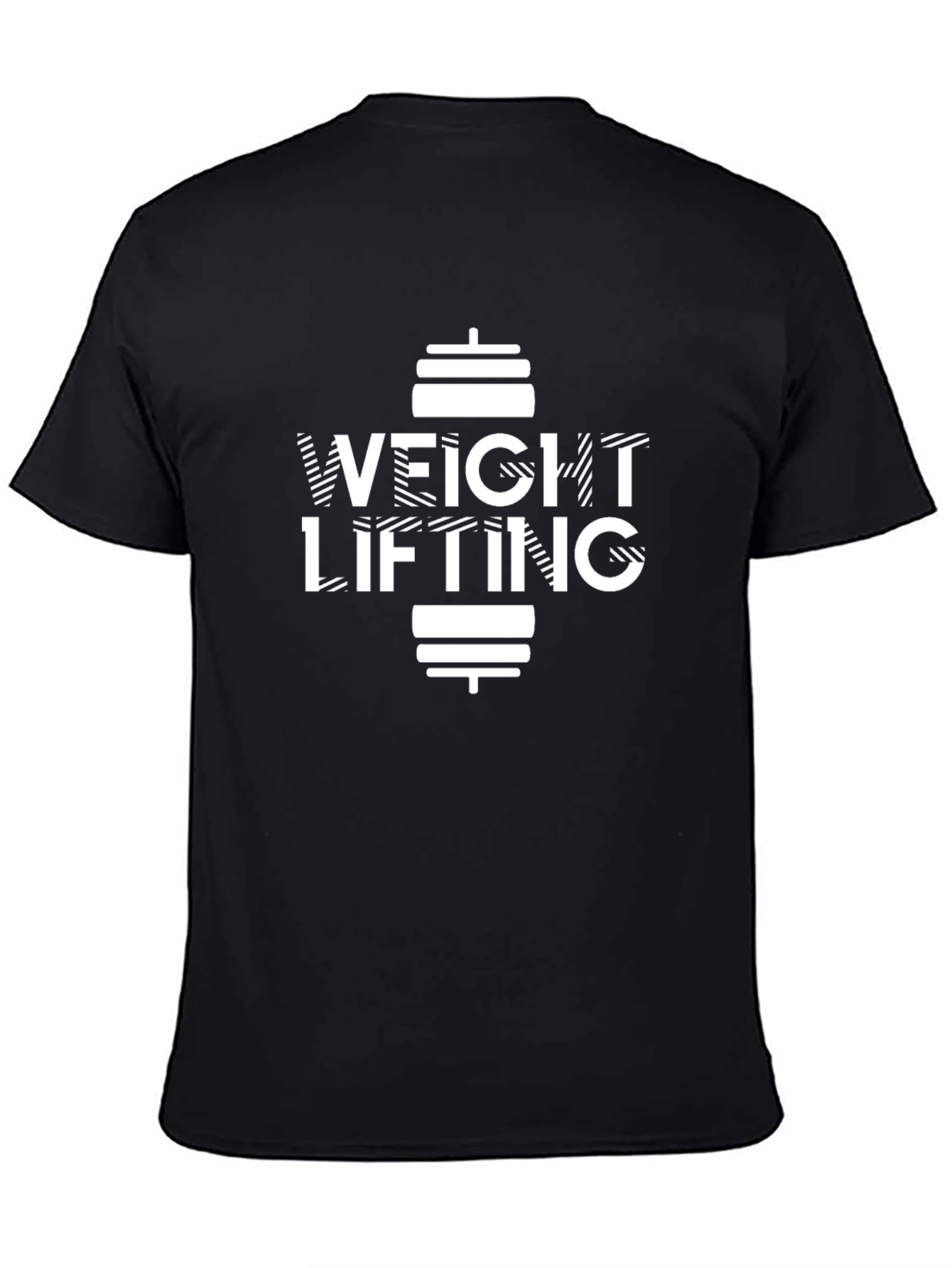 Black Weightlifting T-Shirt - Black Cotton Gym Tee view 4