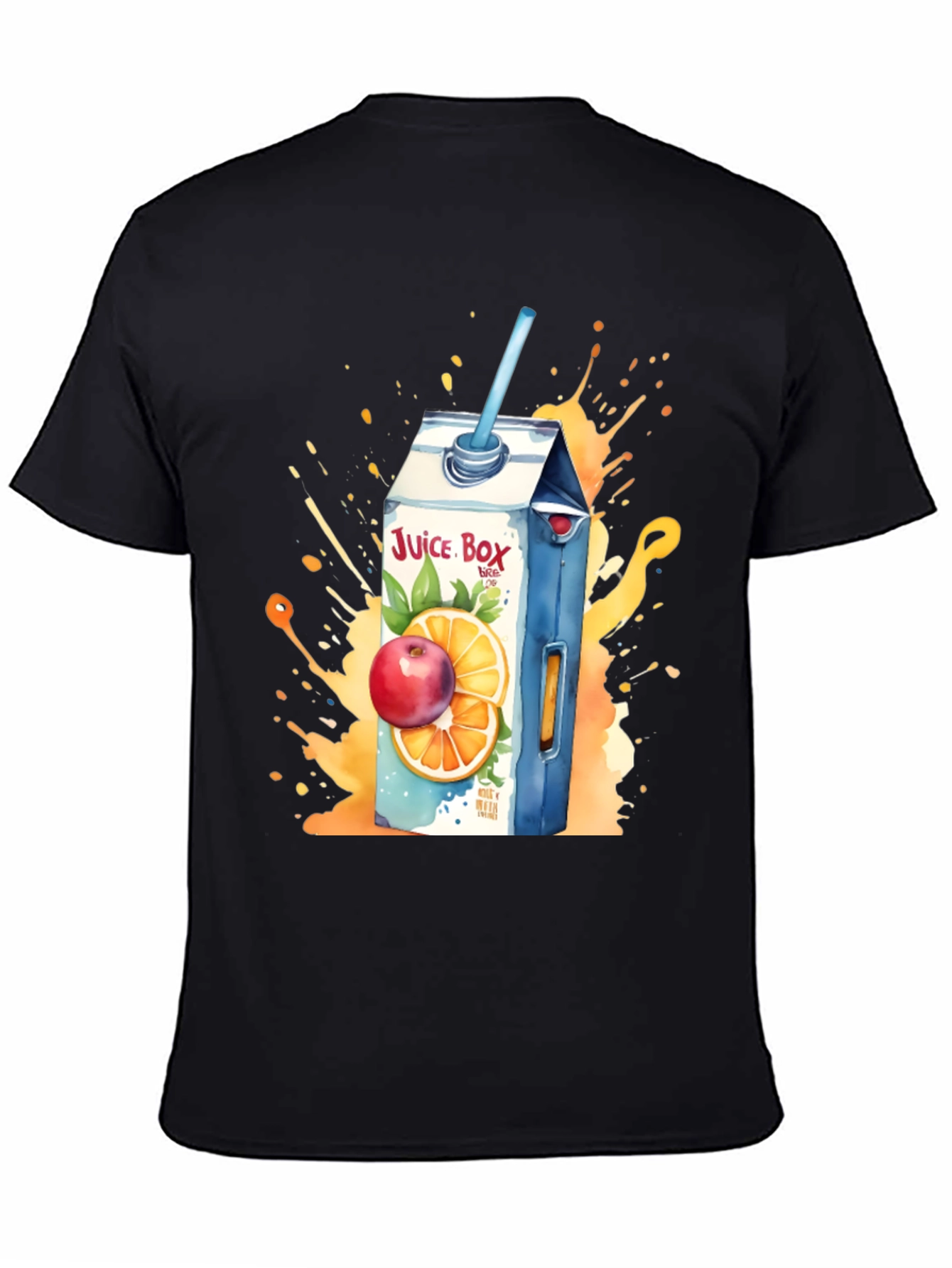 Black Juice Box T-Shirt: Fruit Splash Design view 4