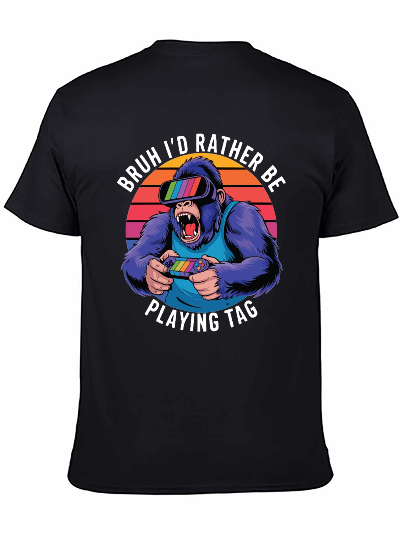 Black Gamer Gorilla T-Shirt view 4