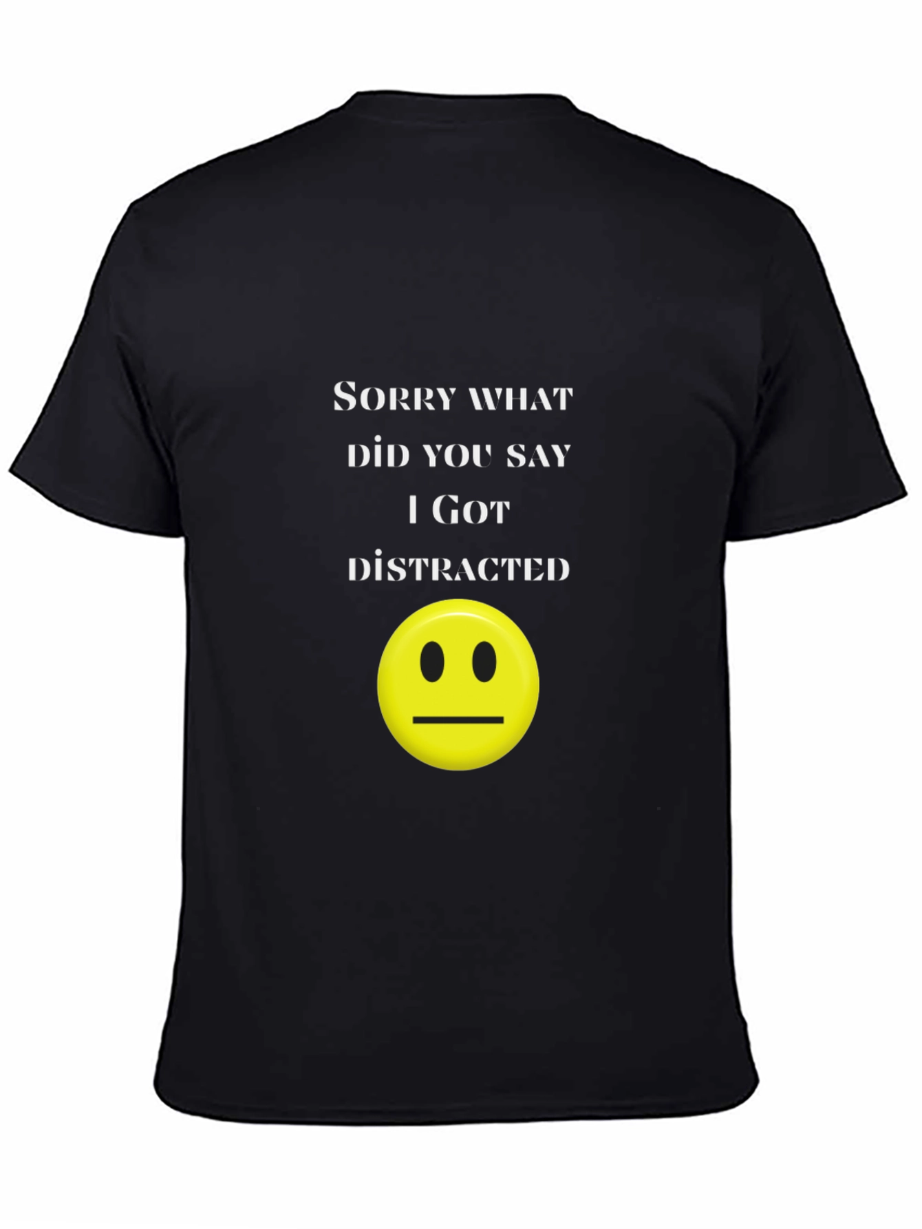 Black Funny Distracted Graphic Tee view 4