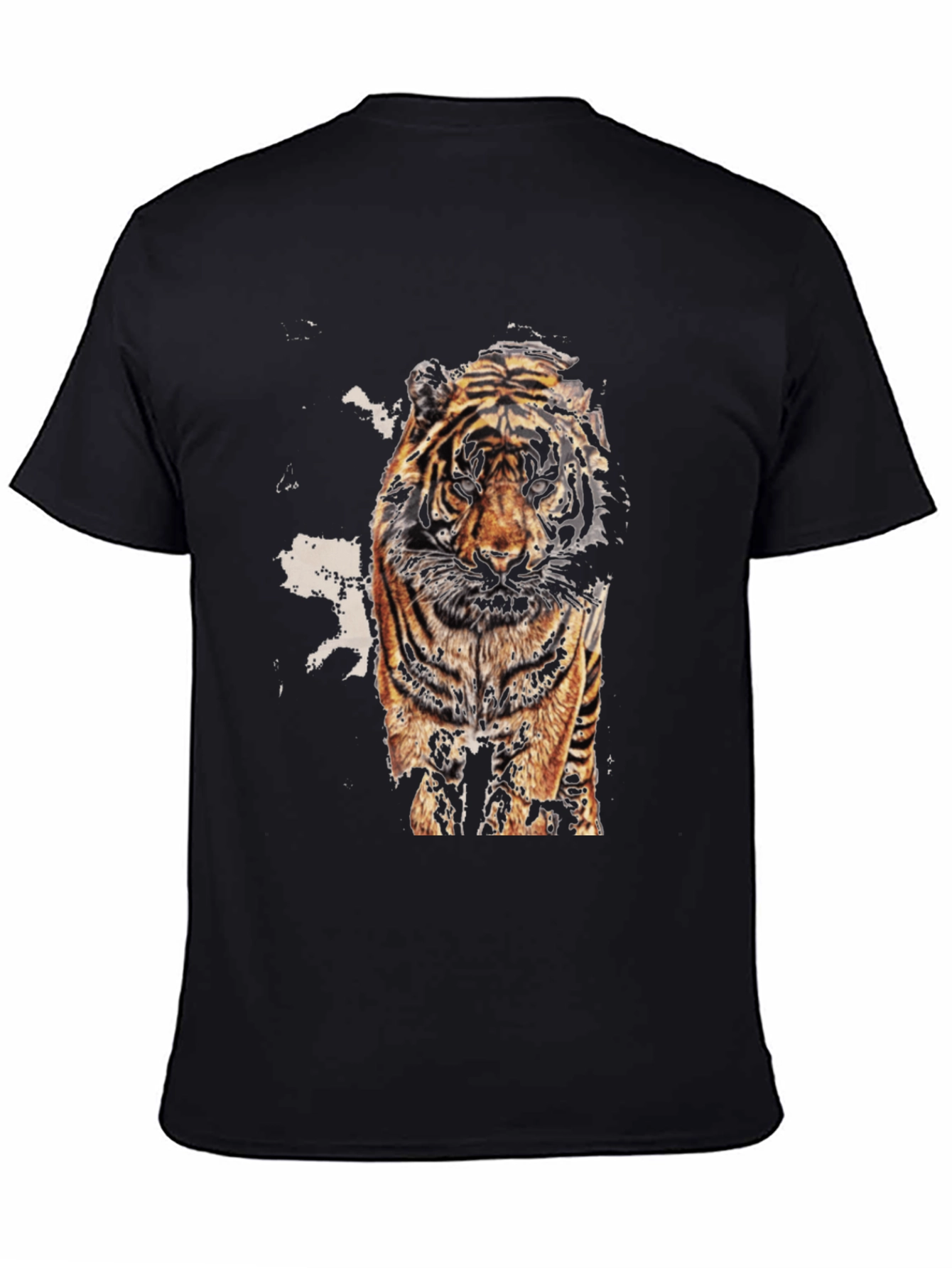 Black Tiger Graphic Print Black T-Shirt view 4