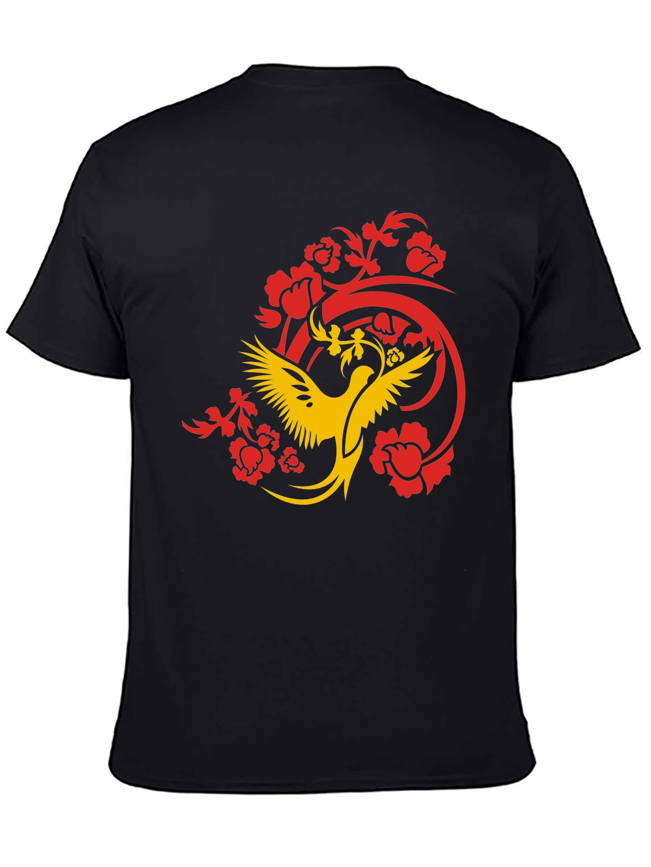 Black Phoenix Graphic Print Black T-Shirt view 4