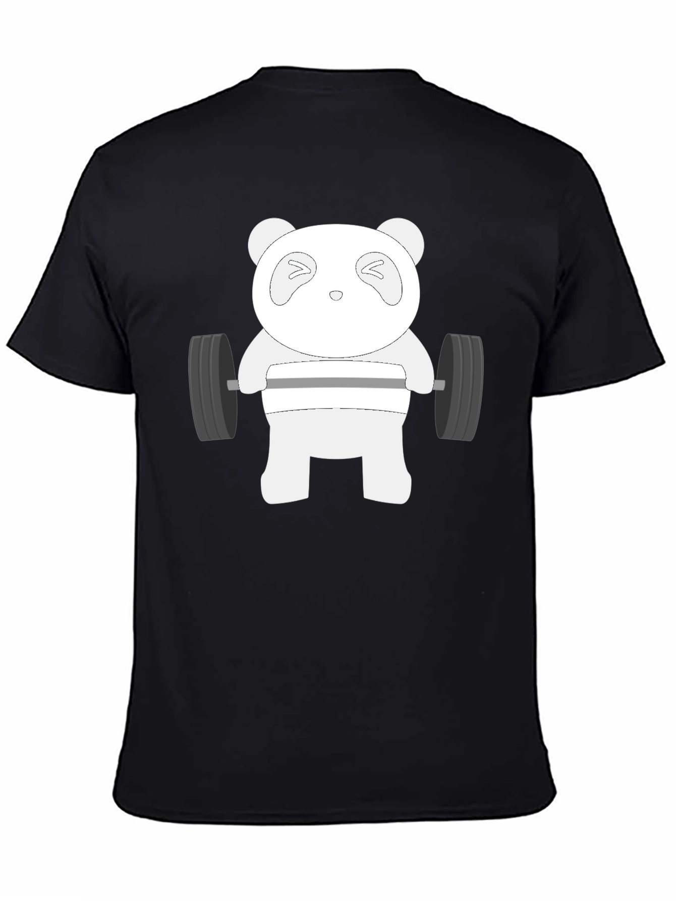 Black Weightlifting Panda T-Shirt - Black view 4