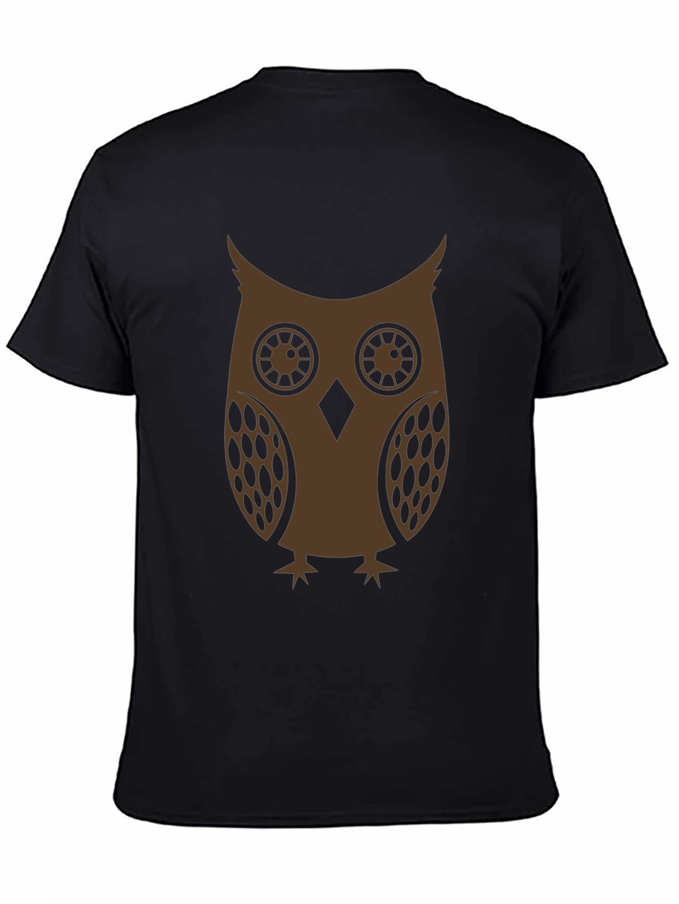 Black Owl Graphic Print Crew Neck T-Shirt view 4