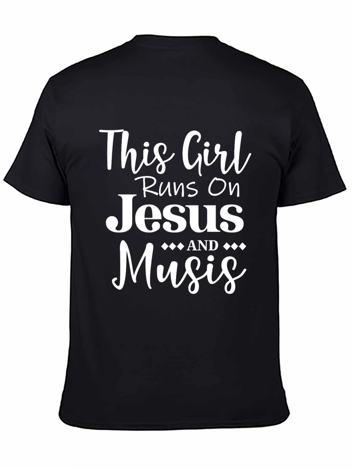 Black This Girl Runs on Jesus & Music T-Shirt view 4
