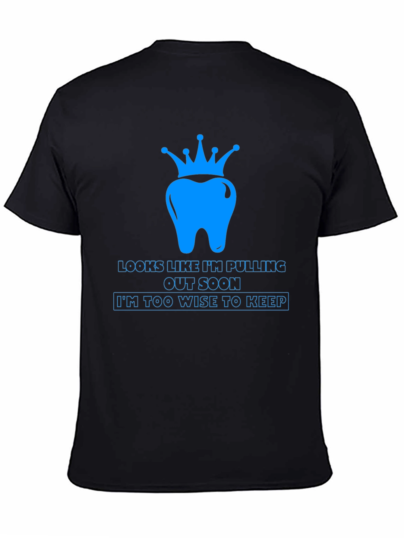 Black Wisdom Tooth Crown T-Shirt - Funny Dental Tee view 4