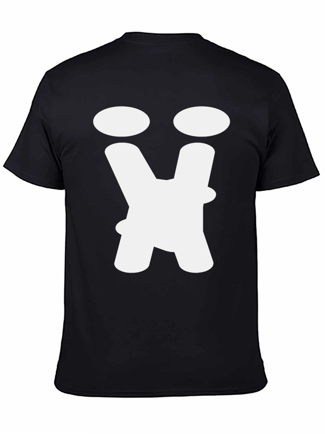 Black Abstract Face Graphic Tee - Black Cotton T-Shirt view 4
