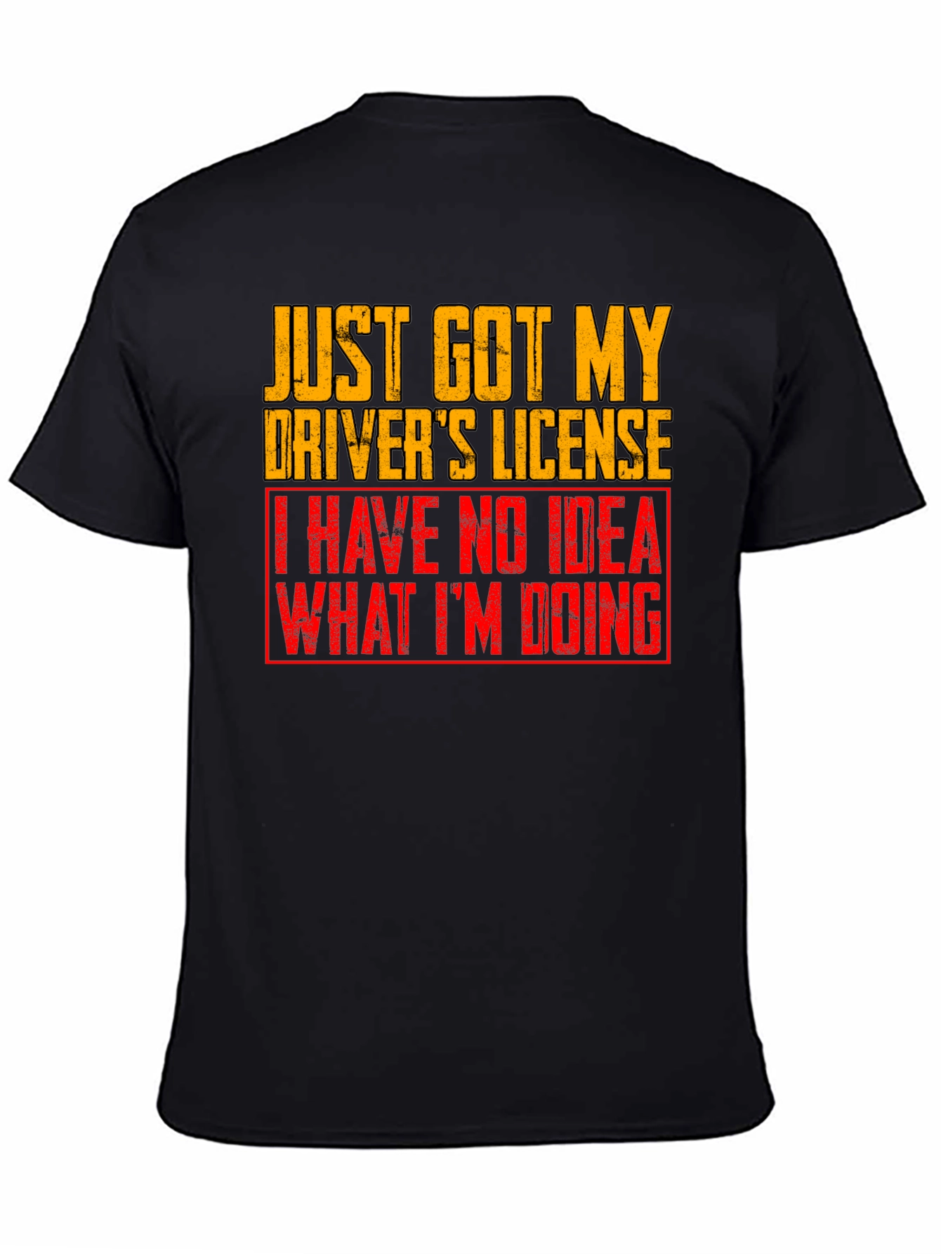 Black Funny Driver's License Graphic T-Shirt view 4