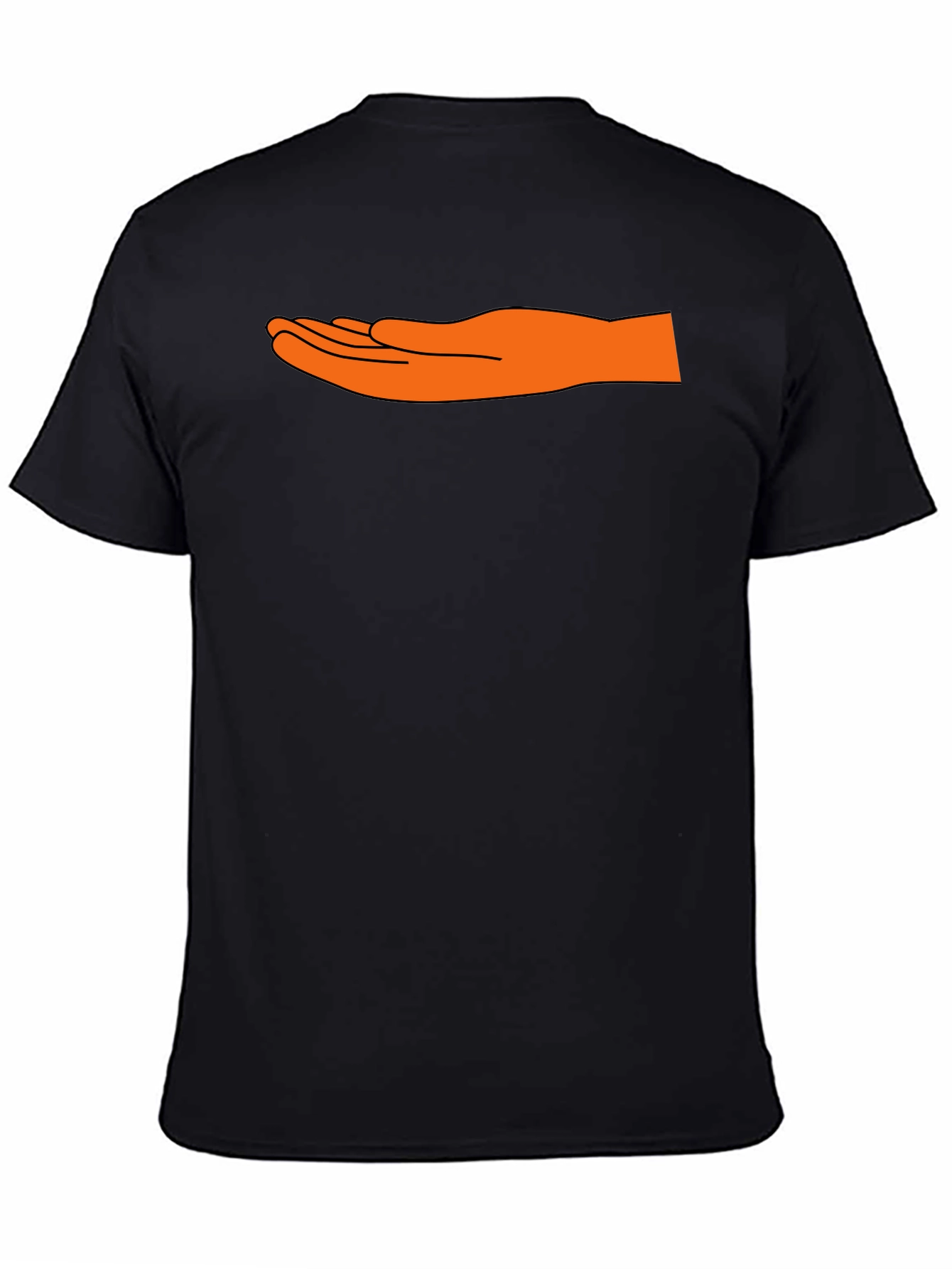 Black Hand Motif Black T-Shirt - Unique Graphic Tee view 4