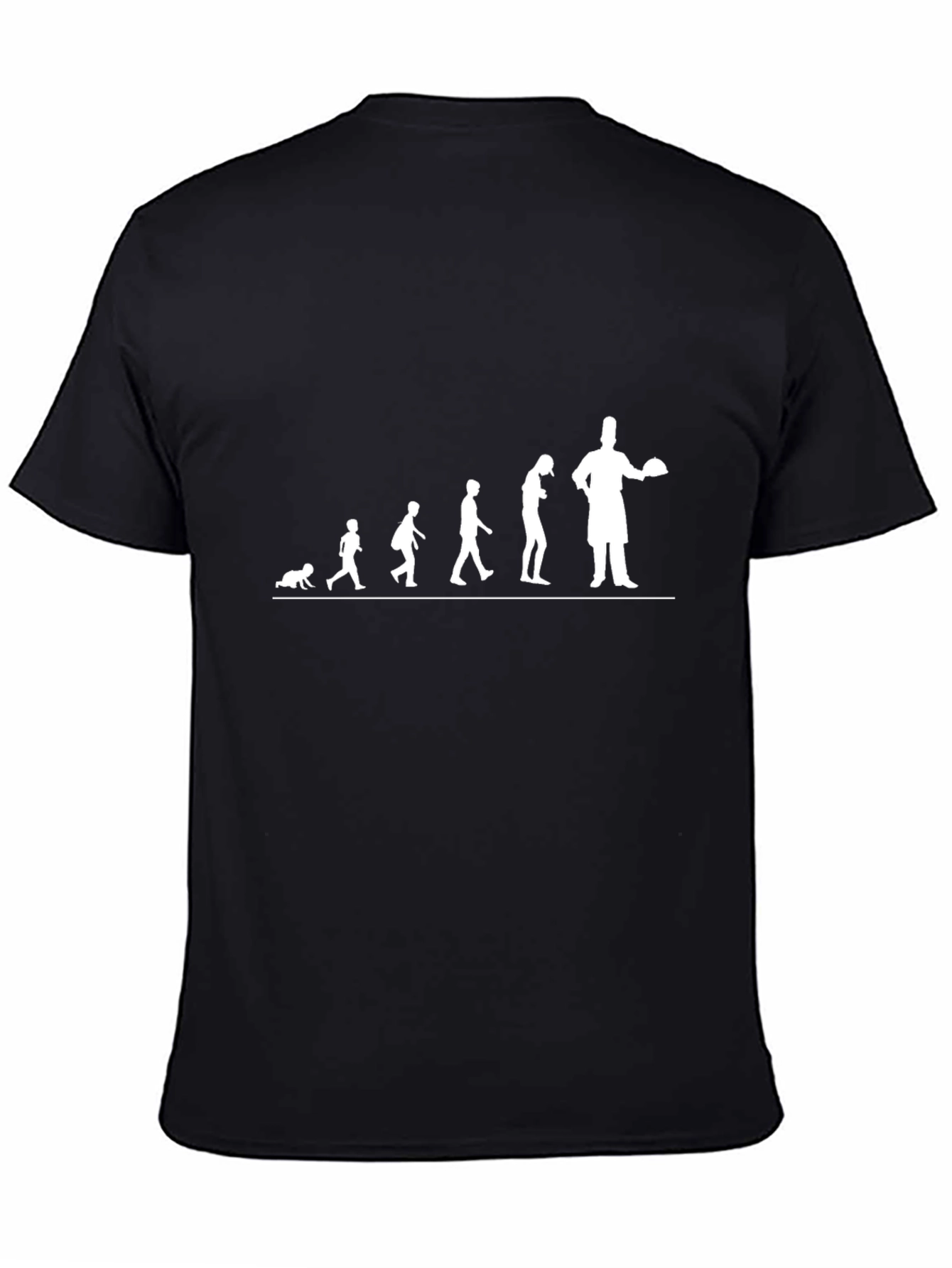 Black Chef Evolution T-Shirt - Funny Culinary Apparel view 4