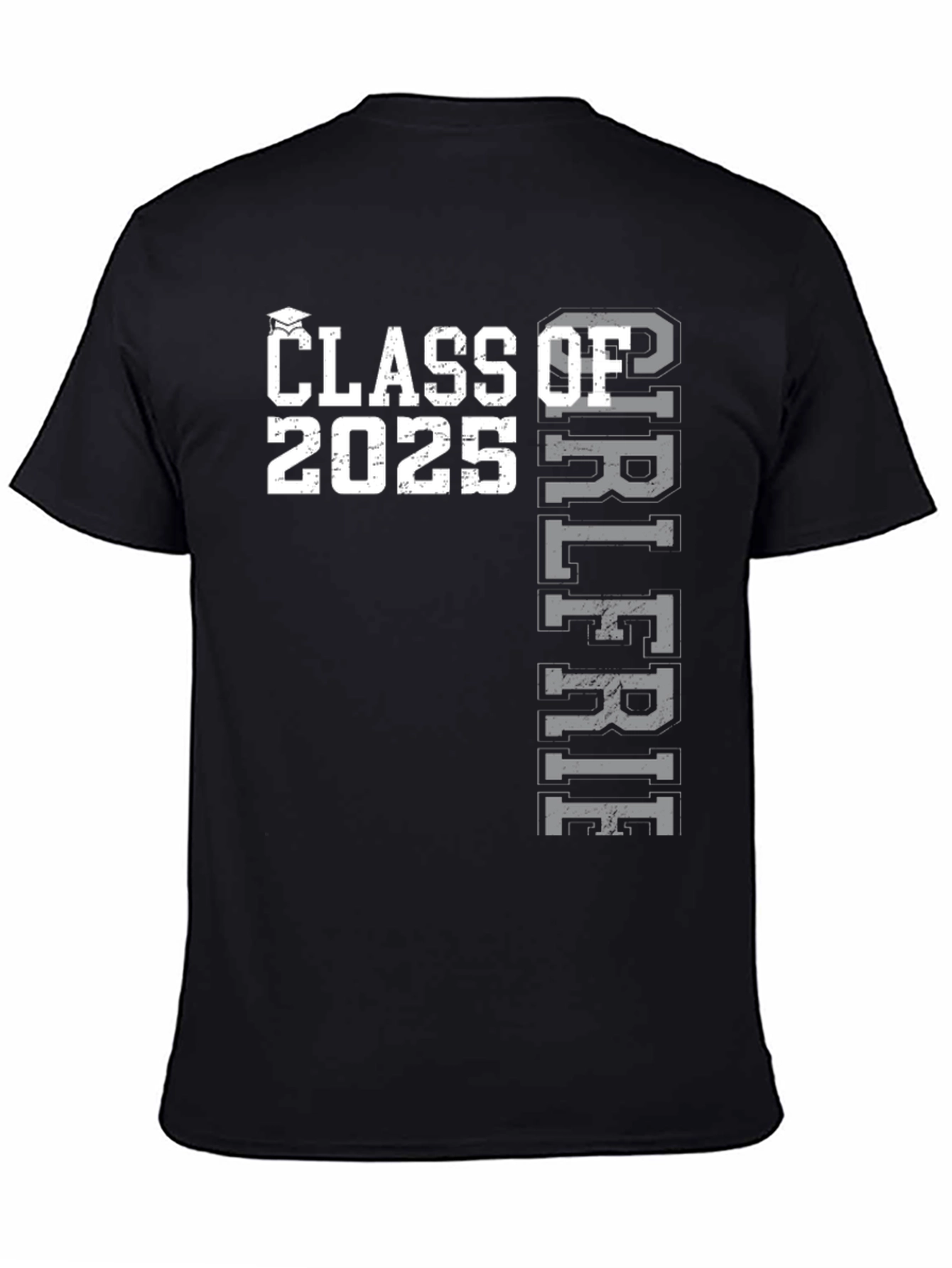 Black Class of 2025 Girlfriend T-Shirt view 4