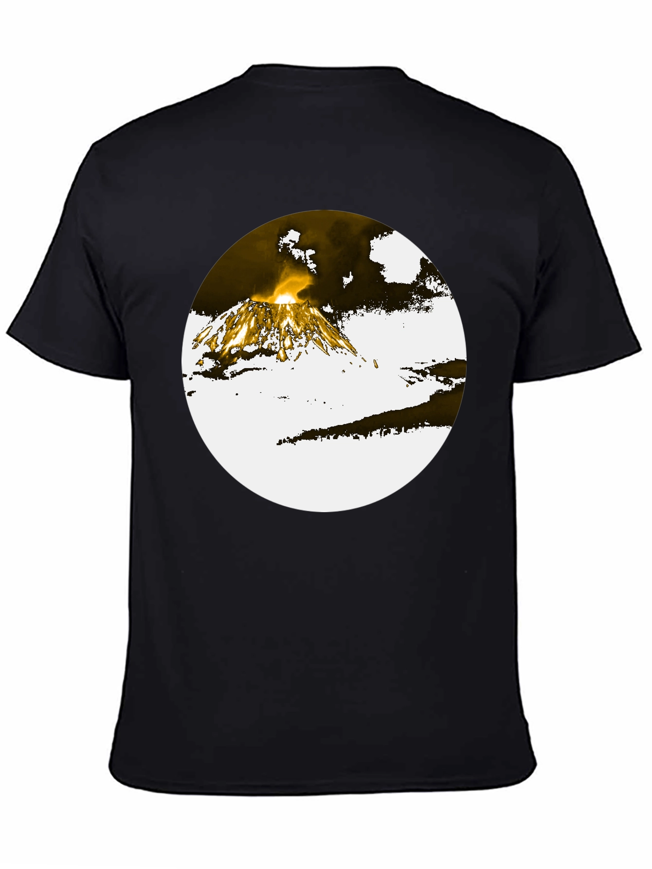 Black Volcano Graphic Tee - Black Cotton Blend view 4