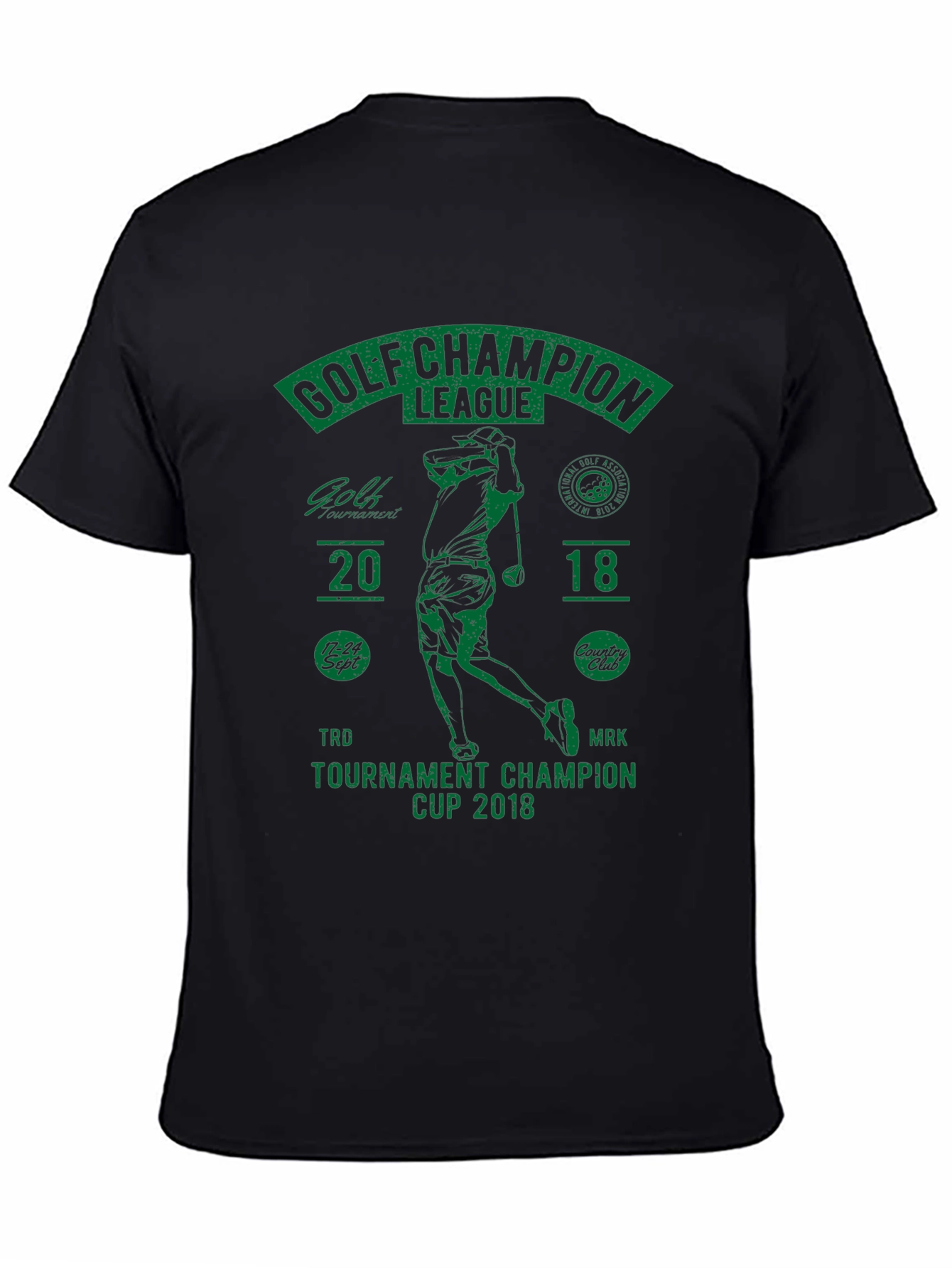 Black Golf Champion League T-Shirt view 4