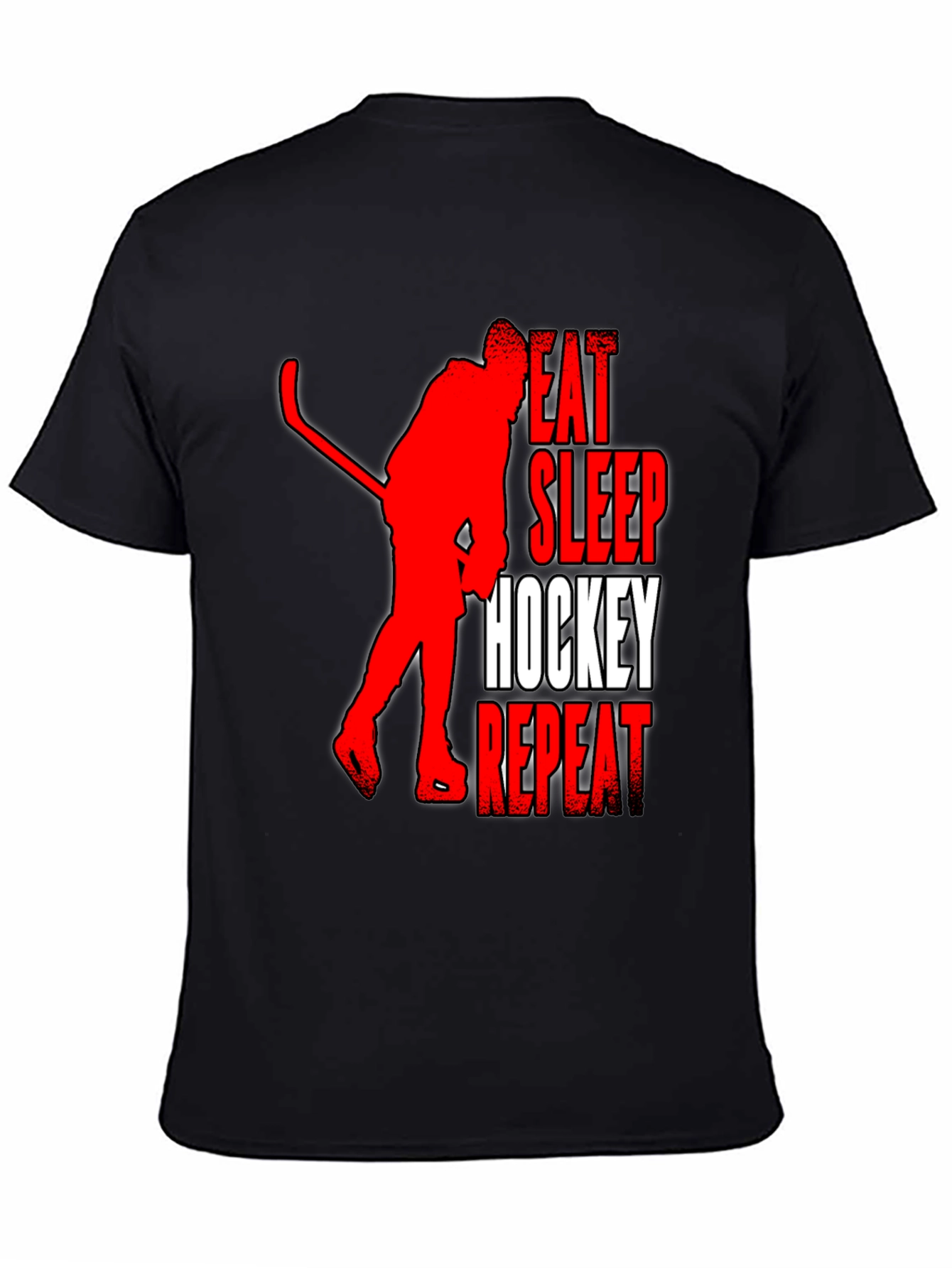 Eat Sleep Hockey Repeat Graphic Tee - Black - 4