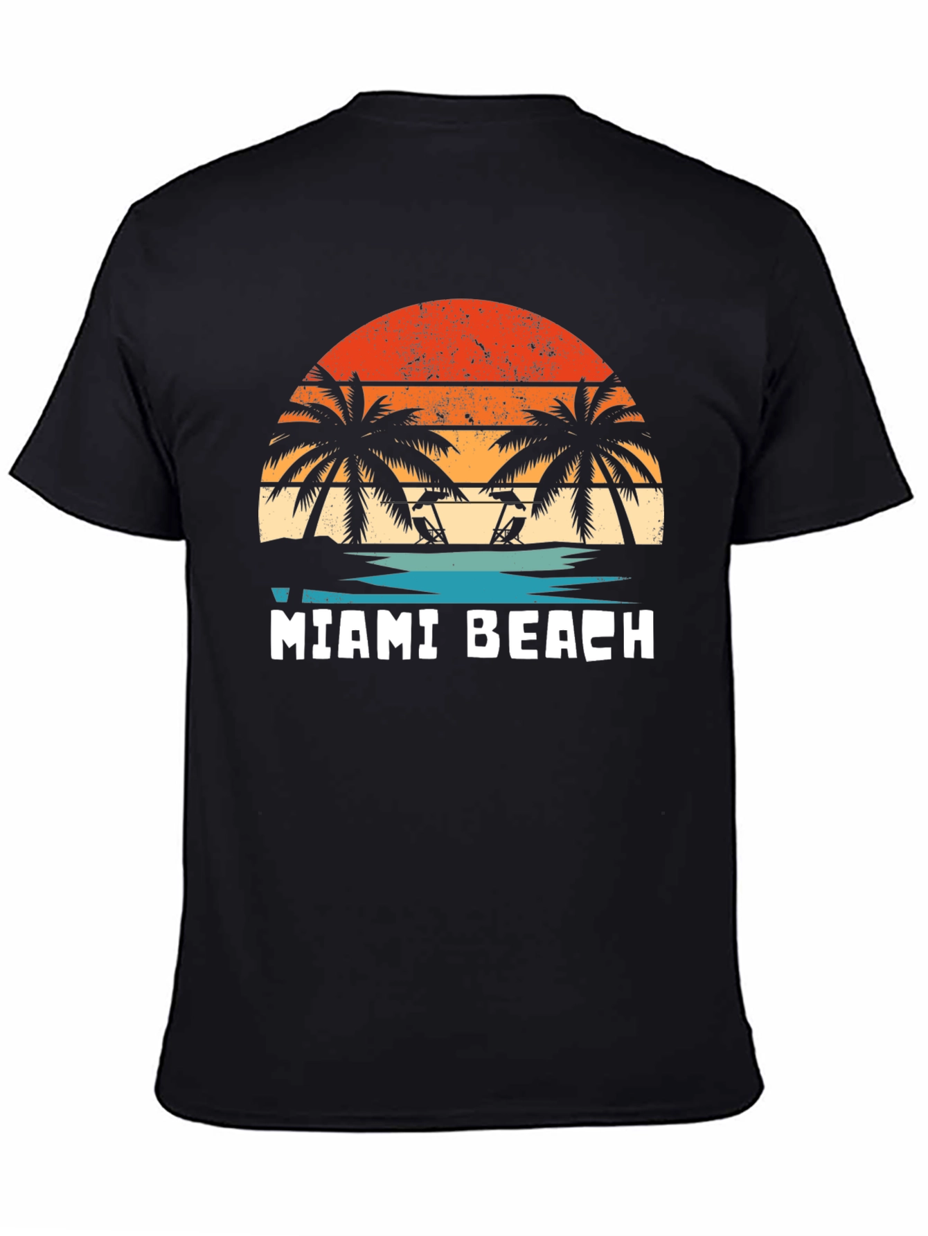 Miami Beach Sunset Graphic T-Shirt - 4