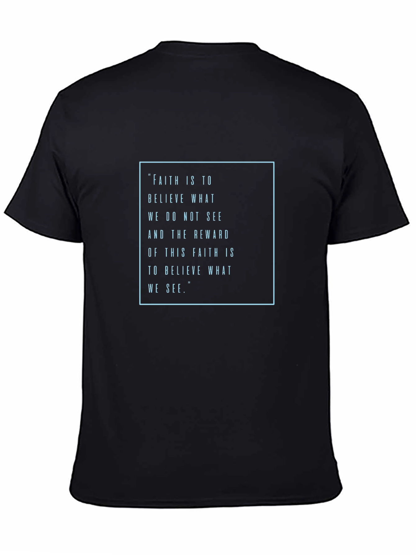 Black Faith Quote Graphic Tee - Inspirational Mens T-Shirt view 4