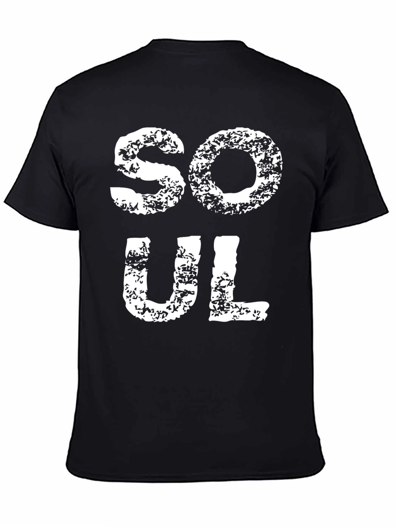Black Soul T-Shirt - Distressed Print Tee view 4
