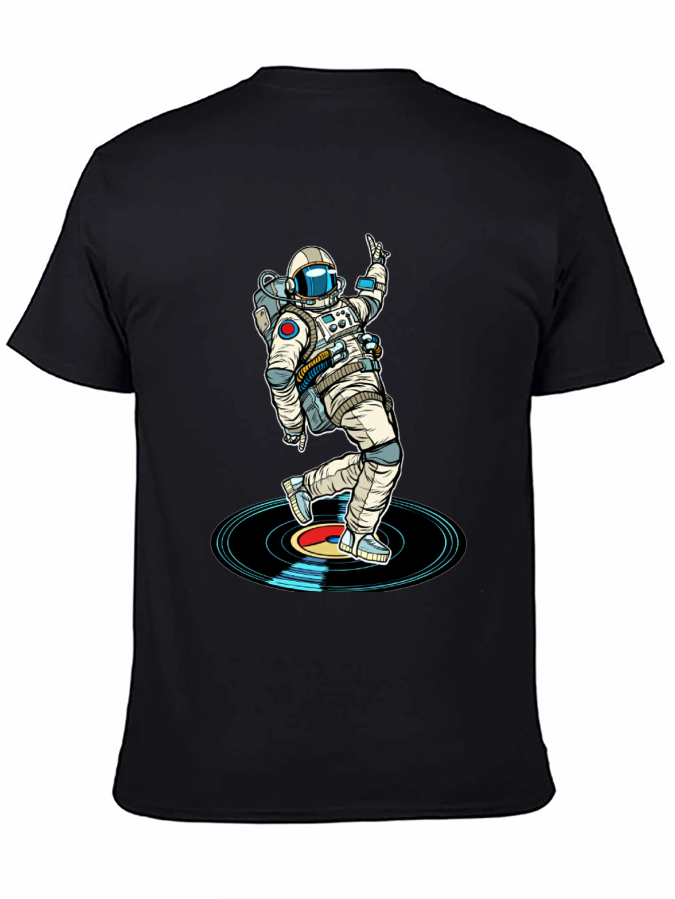 Black Astronaut DJ T-Shirt - Space Dance Music Tee view 4