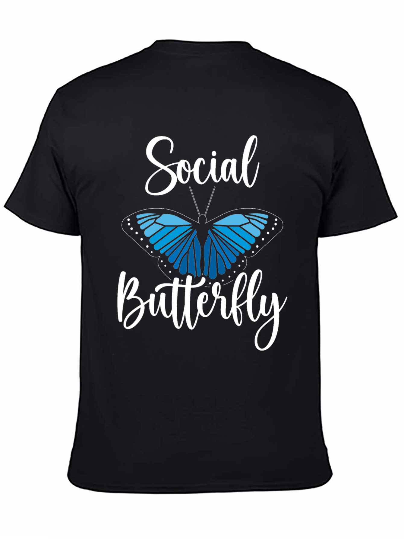 Black Social Butterfly Graphic Tee - Black view 4