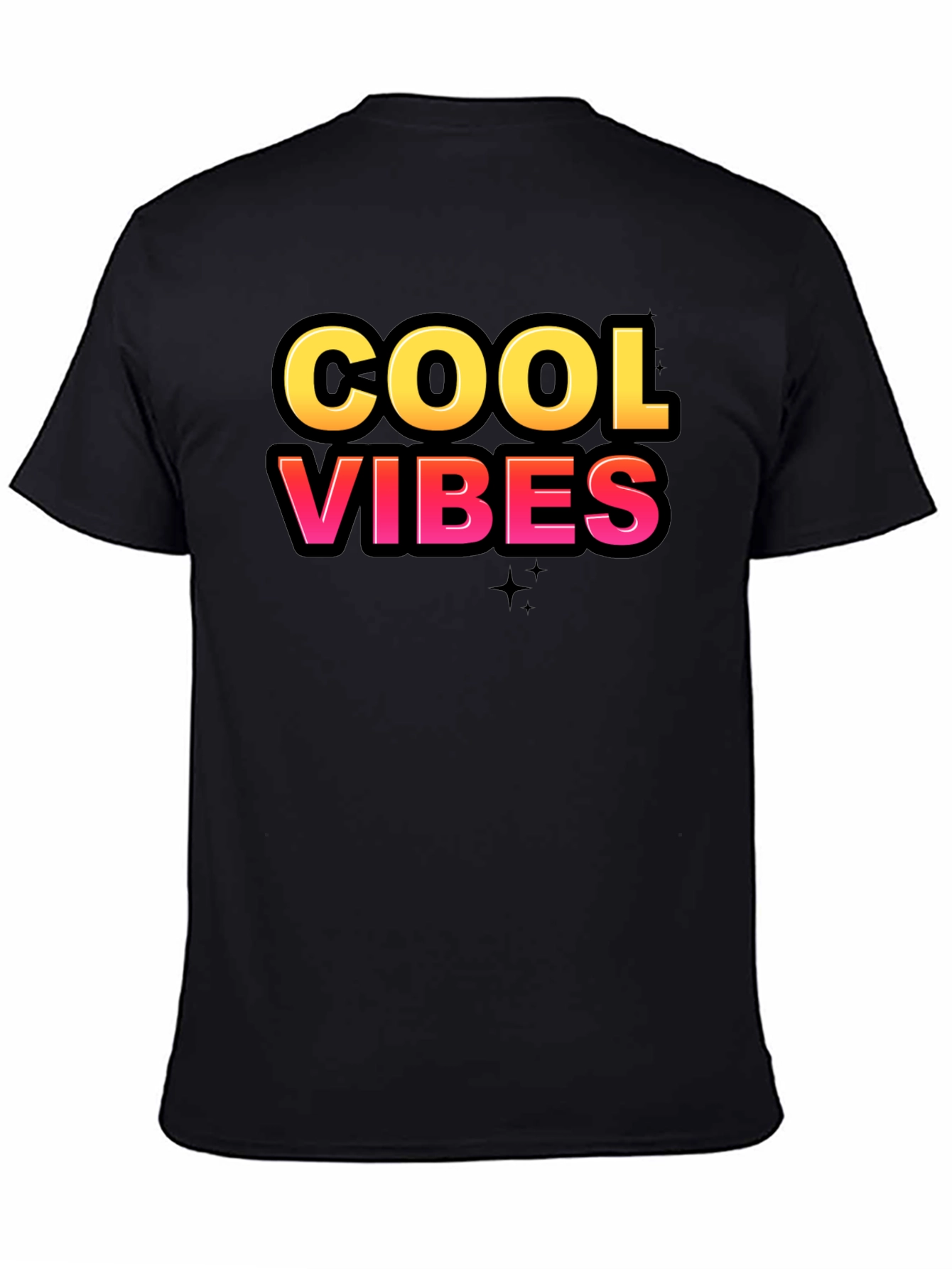 Black Cool Vibes Black Graphic Tee view 4