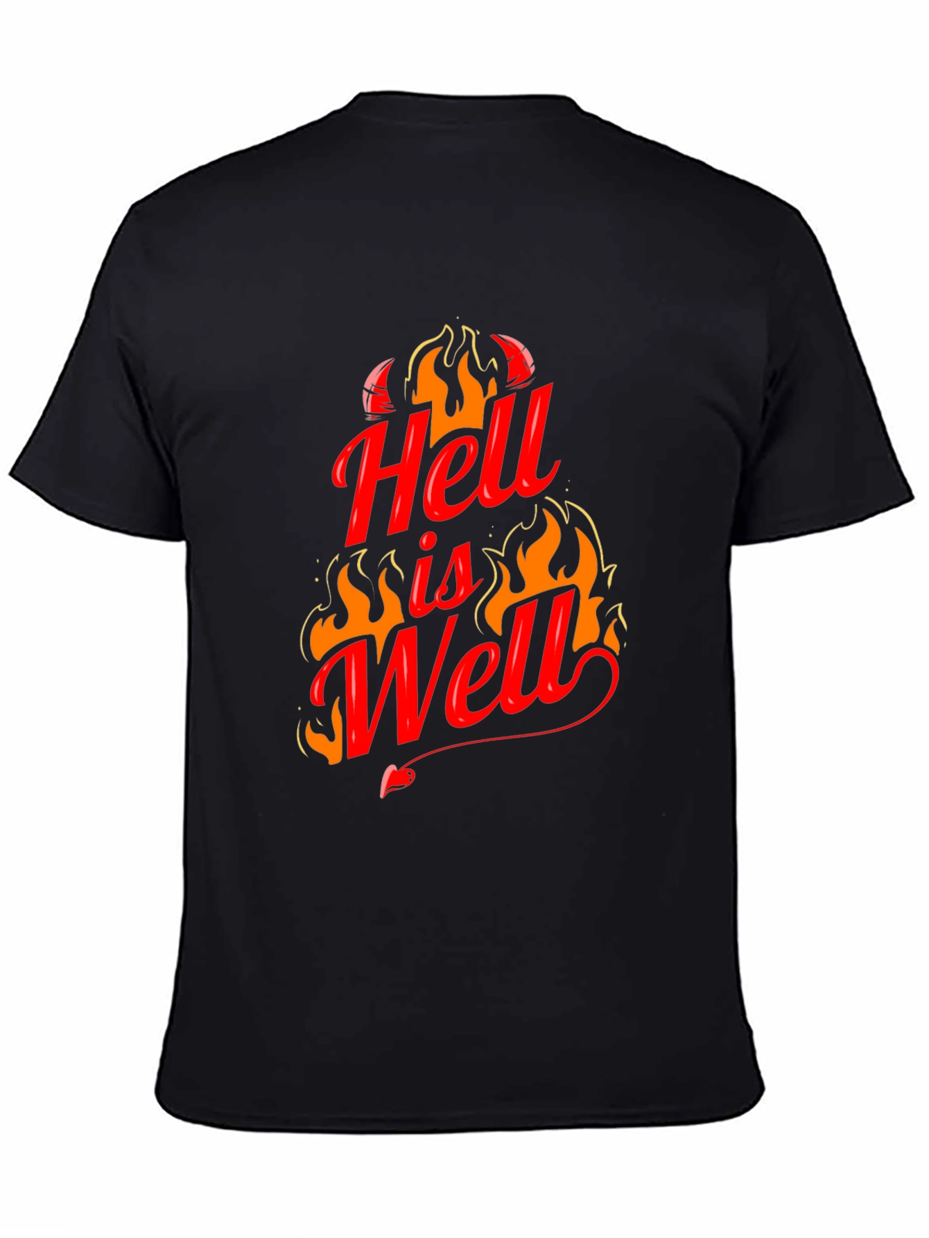 Black Hell is Well Graphic T-Shirt - Black view 4