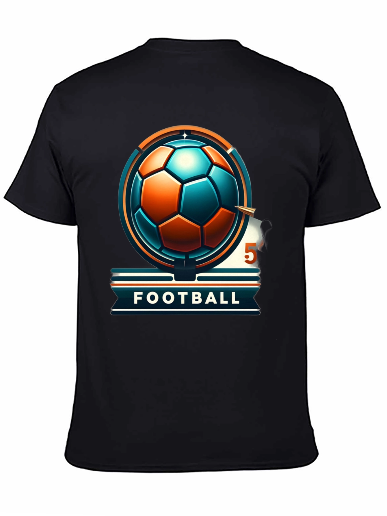Black Football Graphic Tee - Stylish & Sporty Design view 4