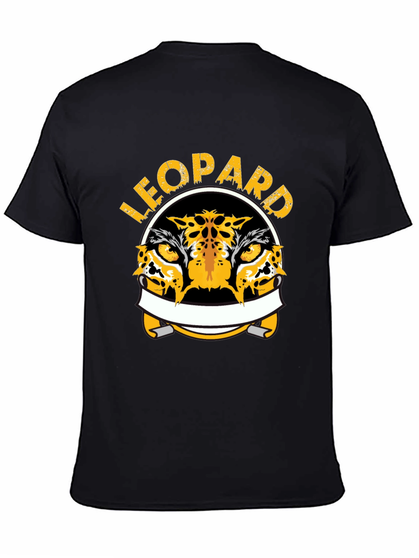 Black Leopard Graphic Black T-Shirt view 4