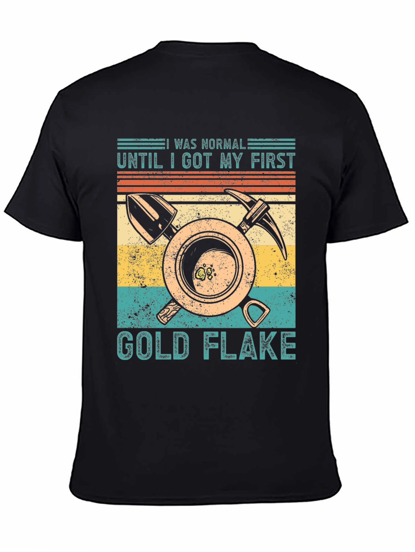 Black Gold Flake Prospecting T-Shirt view 4