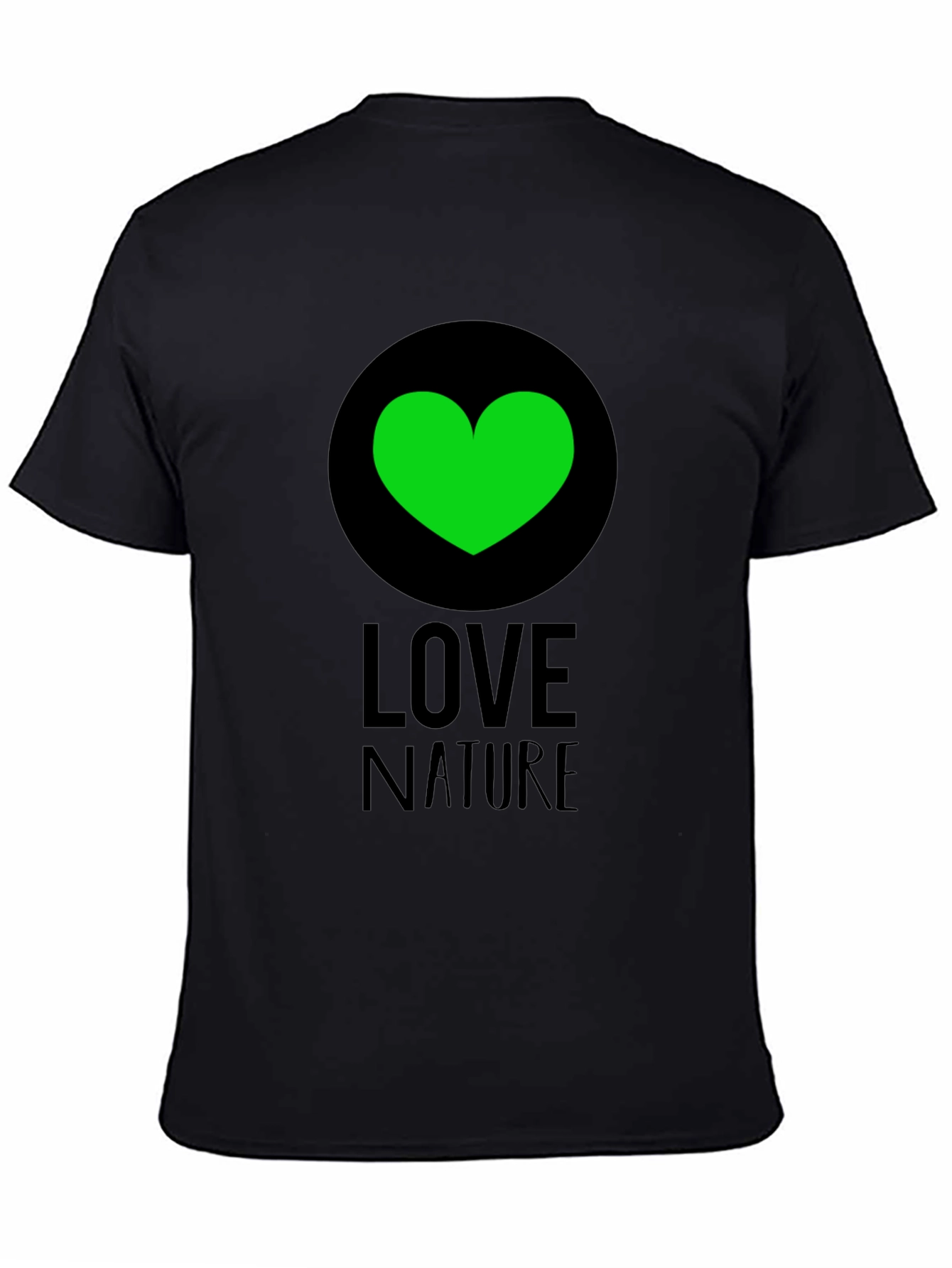 Black Love Nature Green Heart Graphic Tee - Black view 4