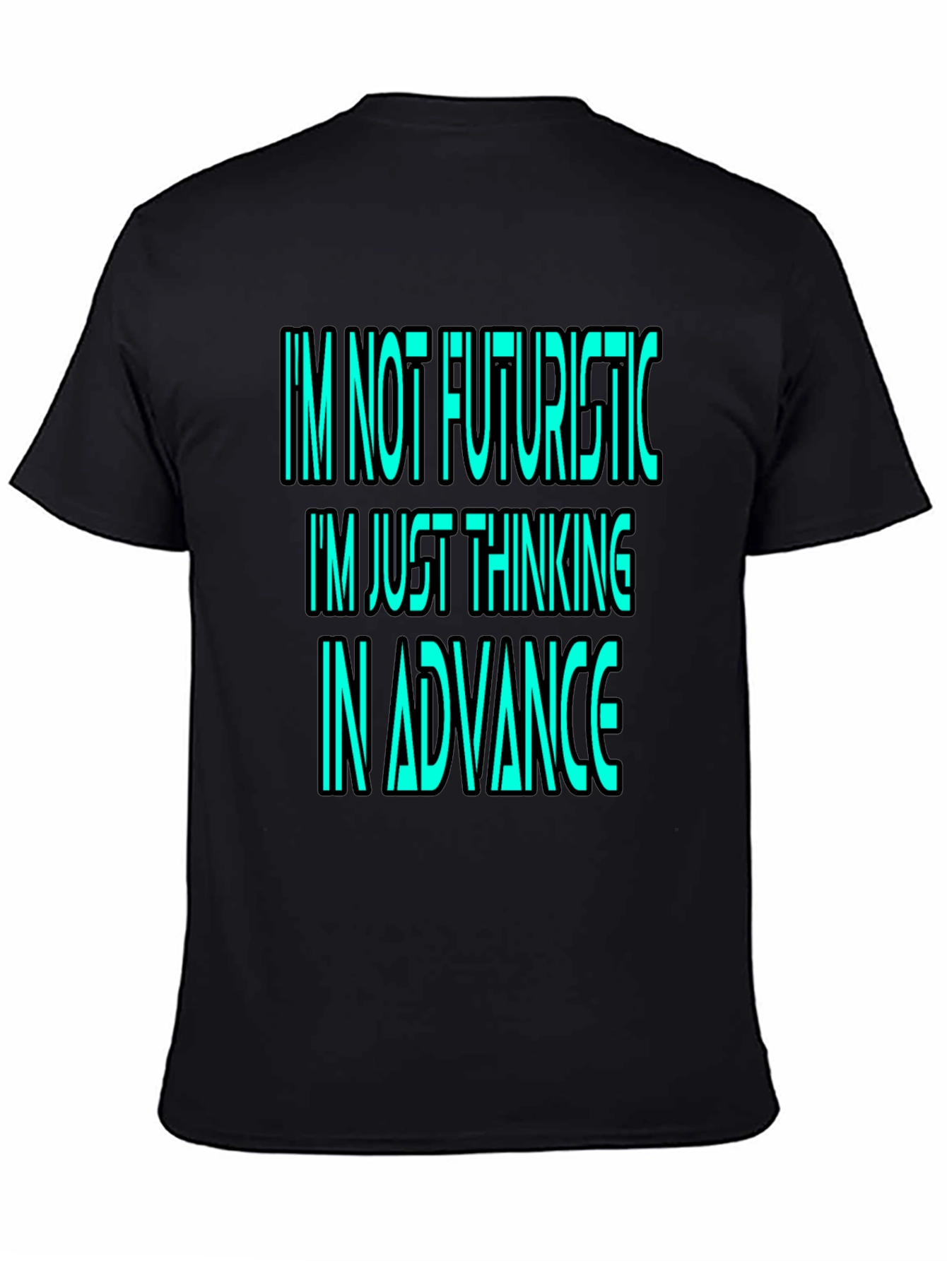 Black Futuristic Thinking Graphic Tee view 4