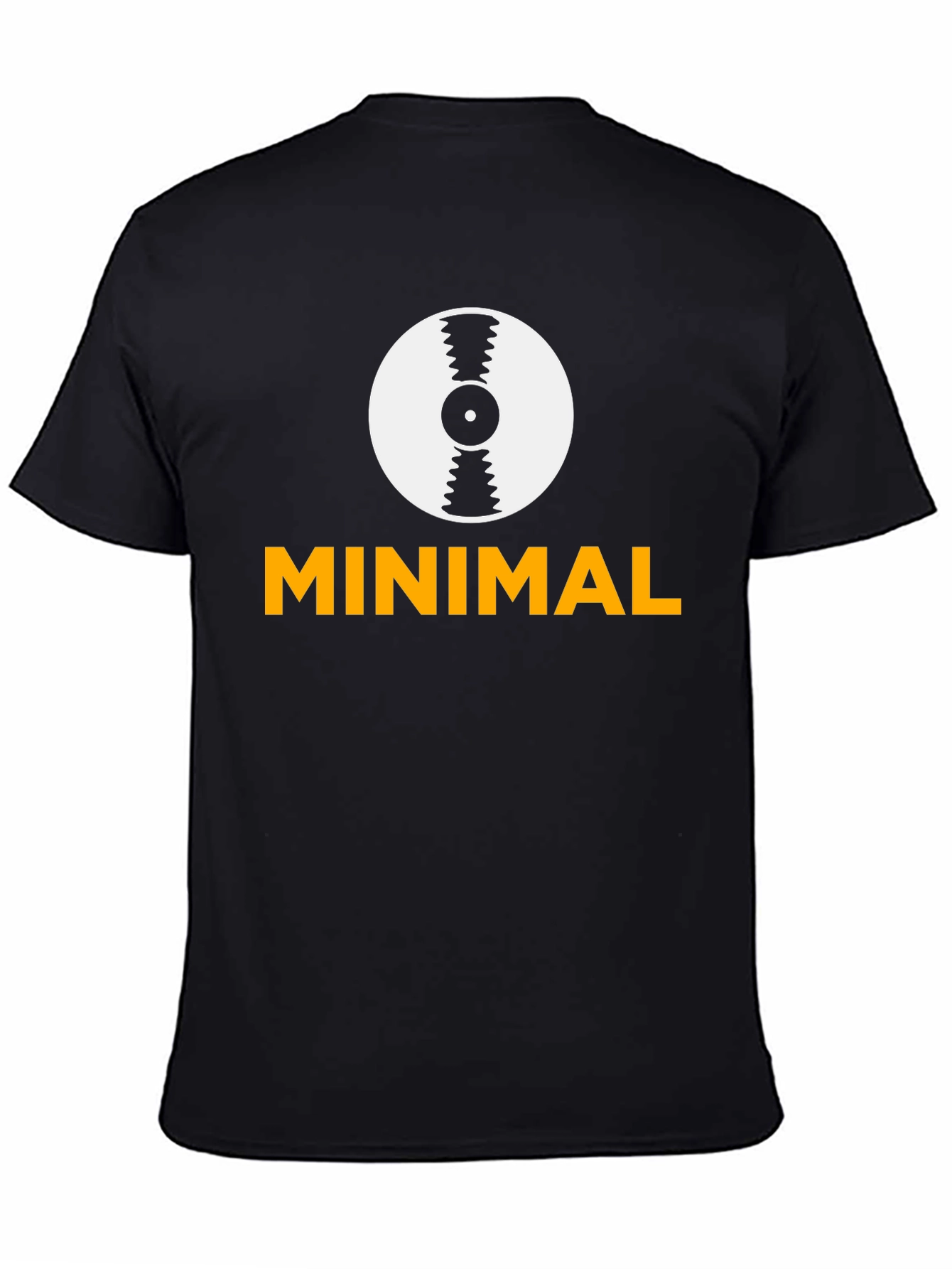 Black Minimalist Vinyl Record Graphic T-Shirt - Modern Design view 4