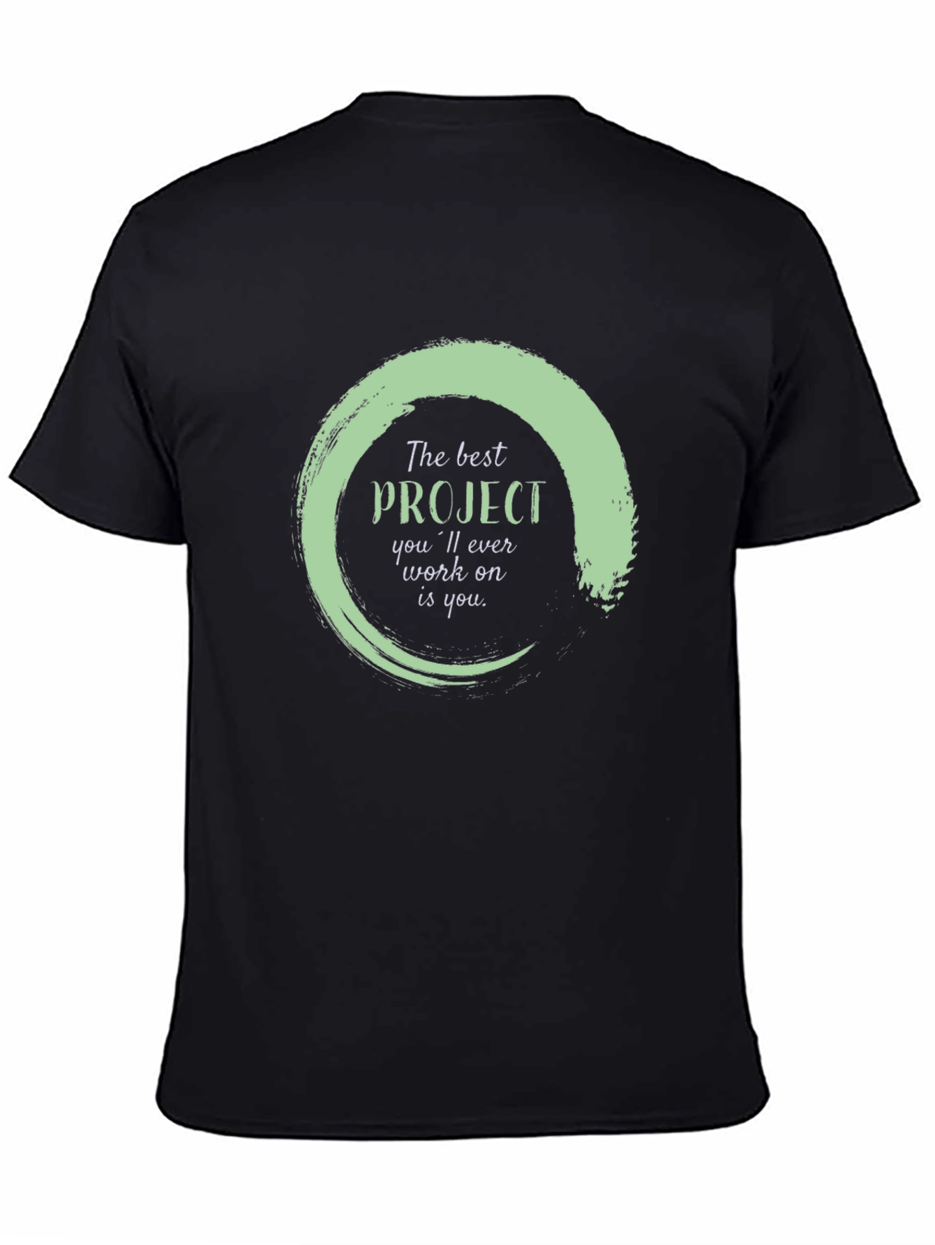 Black Inspirational Project T-Shirt - Self Improvement Apparel view 4