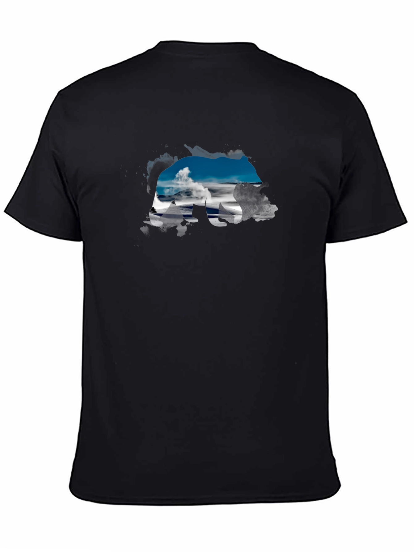 Black Bear Silhouette Landscape Graphic Tee view 4