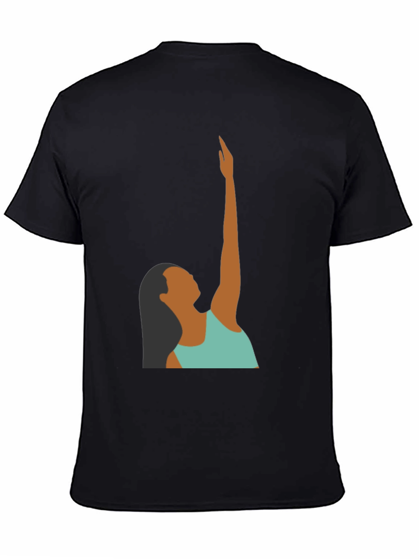 Woman Reaching Graphic Tee - Black - 4